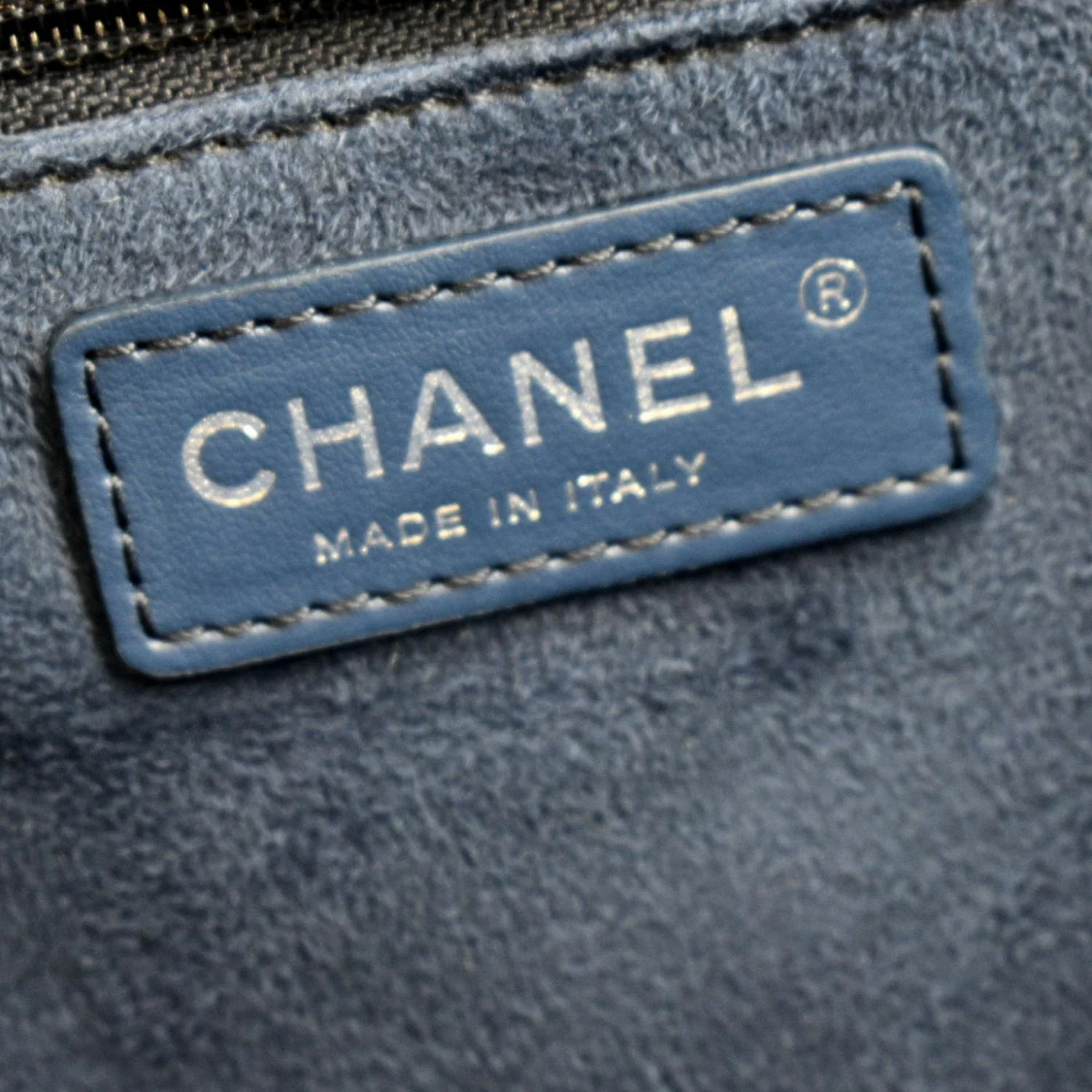 CHANEL Deauville Studded Caviar Tote Shoulder Bag Blue - Image 12