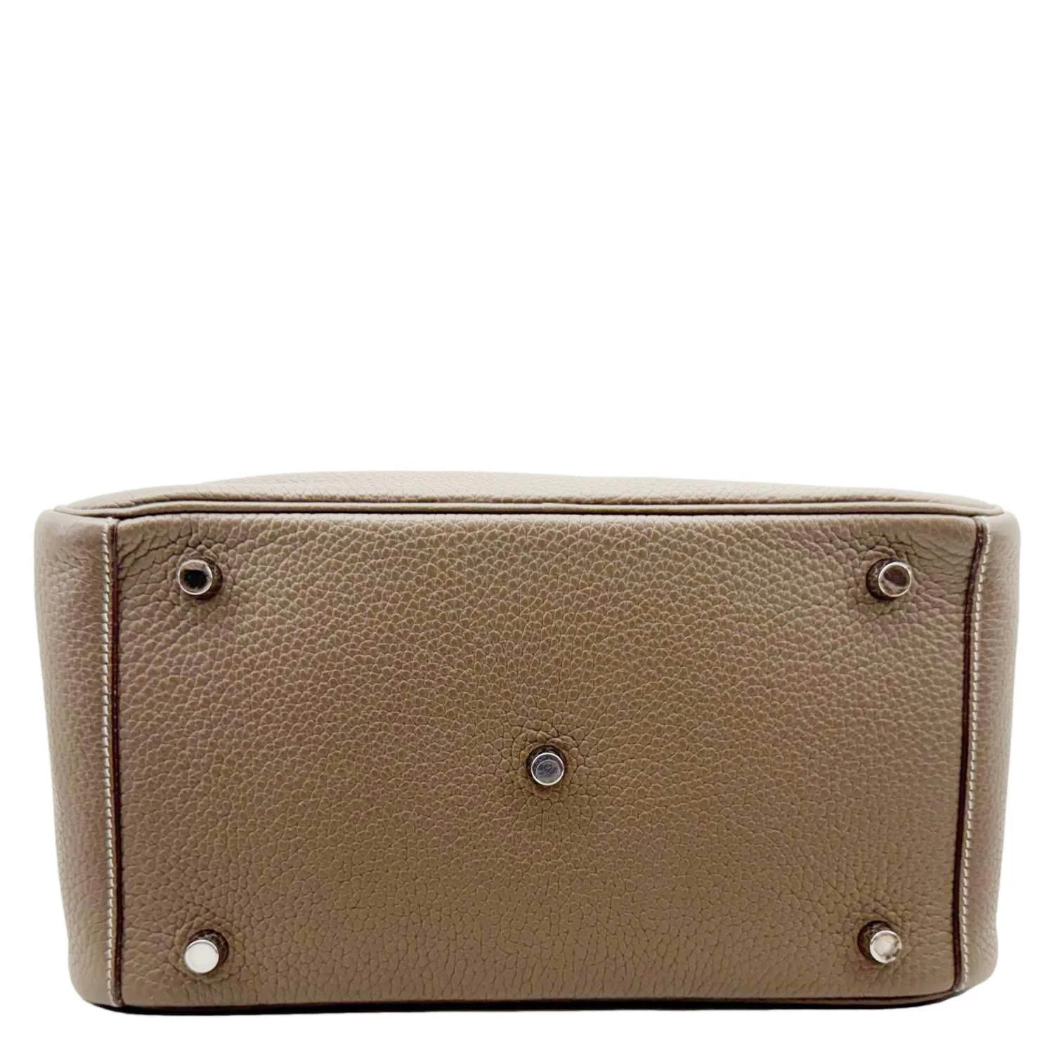 HERMES Lindy 30 Taurillon Clemence Leather Shoulder Bag Taupe - Image 12