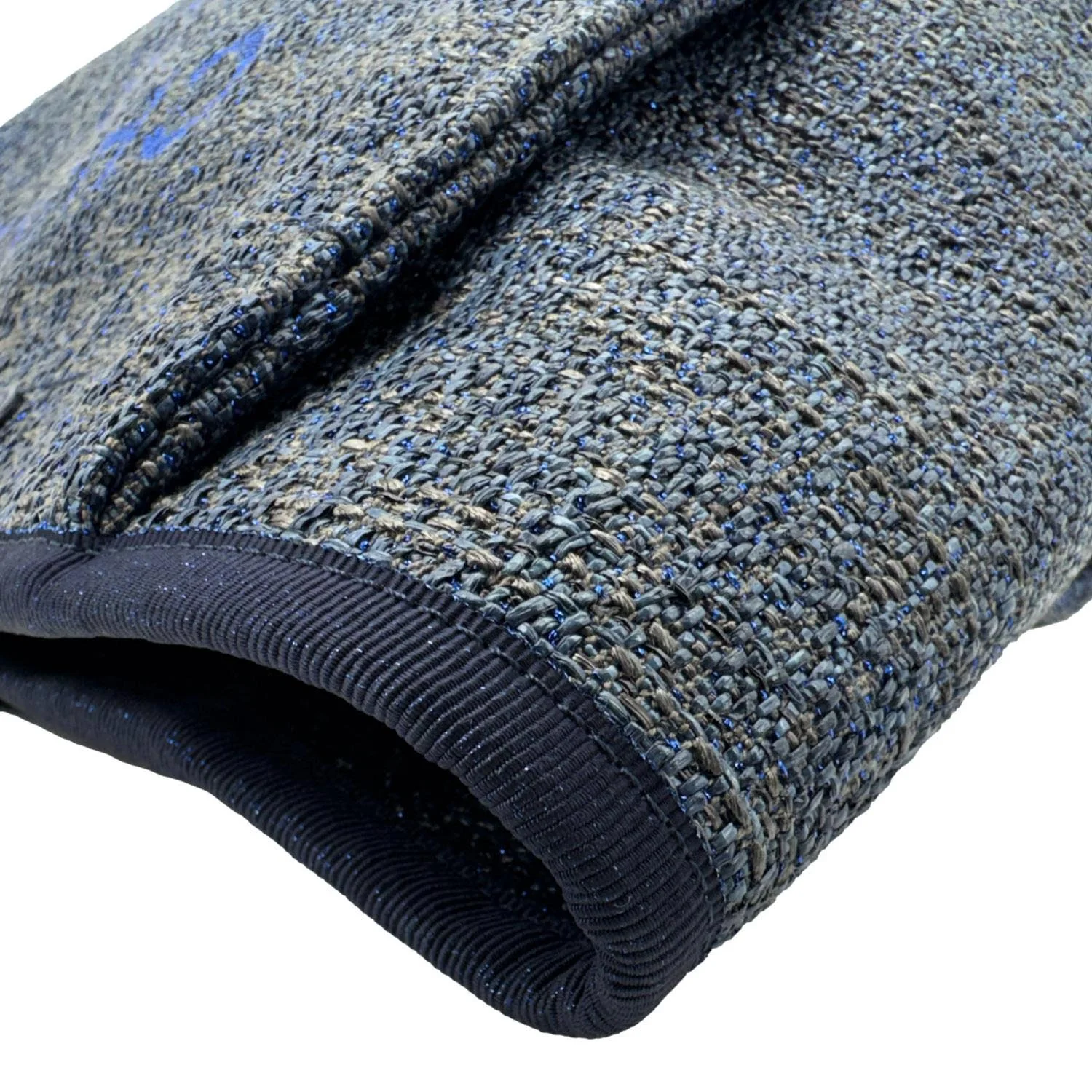 CHANEL Deauville Tweed Shopping Tote Bag Blue - Image 7