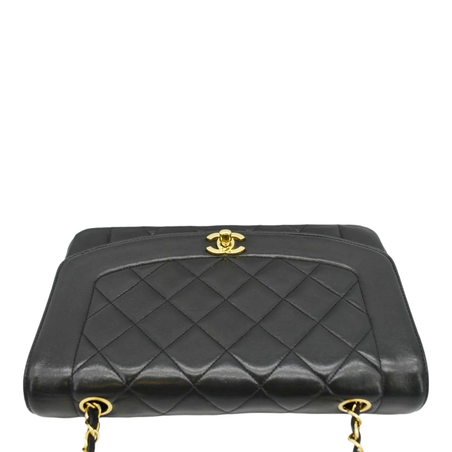 CHANEL Diana Flap Vintage Quilted Leather Shoulder Bag Black - Image 5