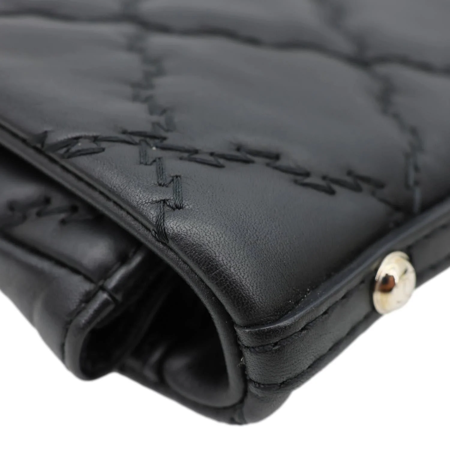 CHANEL Double Stitch Hamptons Flap Mini Quilted Calfskin Crossbody Bag Black - Image 9