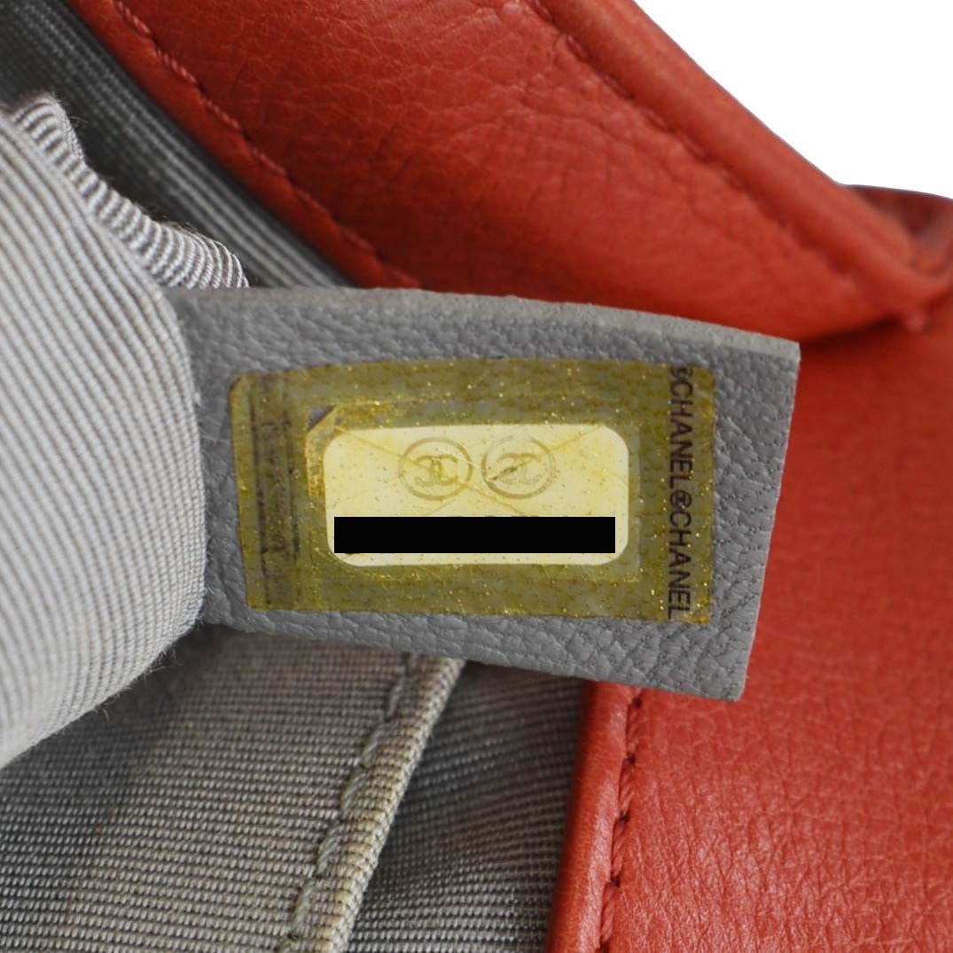 CHANEL Double Stitch Small Boy Flap Quilted Leather Shoulder Bag Red - Image 12
