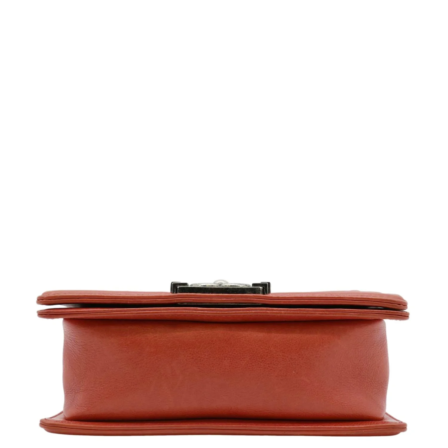 CHANEL Double Stitch Small Boy Flap Quilted Leather Shoulder Bag Red - Image 9