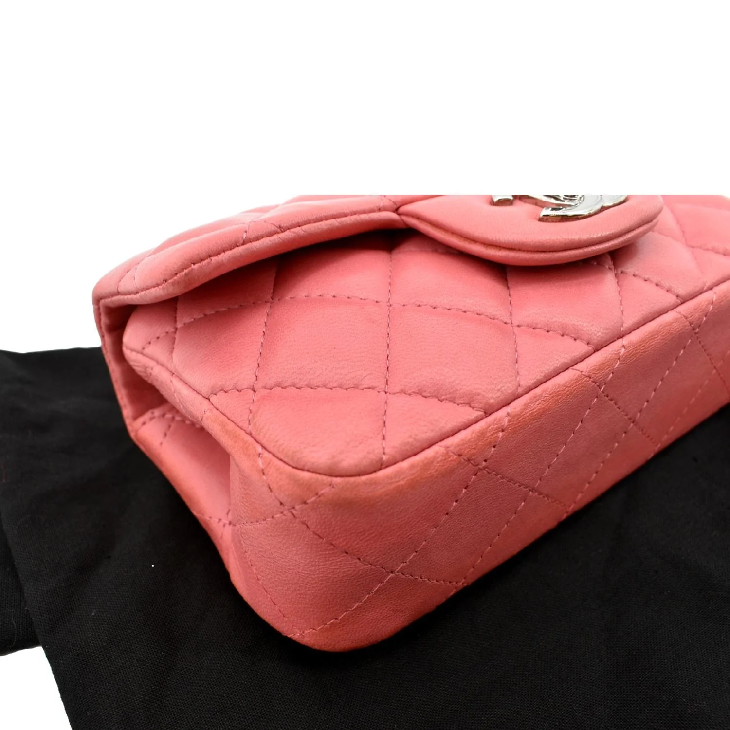 CHANEL Extra Mini Flap Quilted Leather Crossbody Bag Pink - Image 8