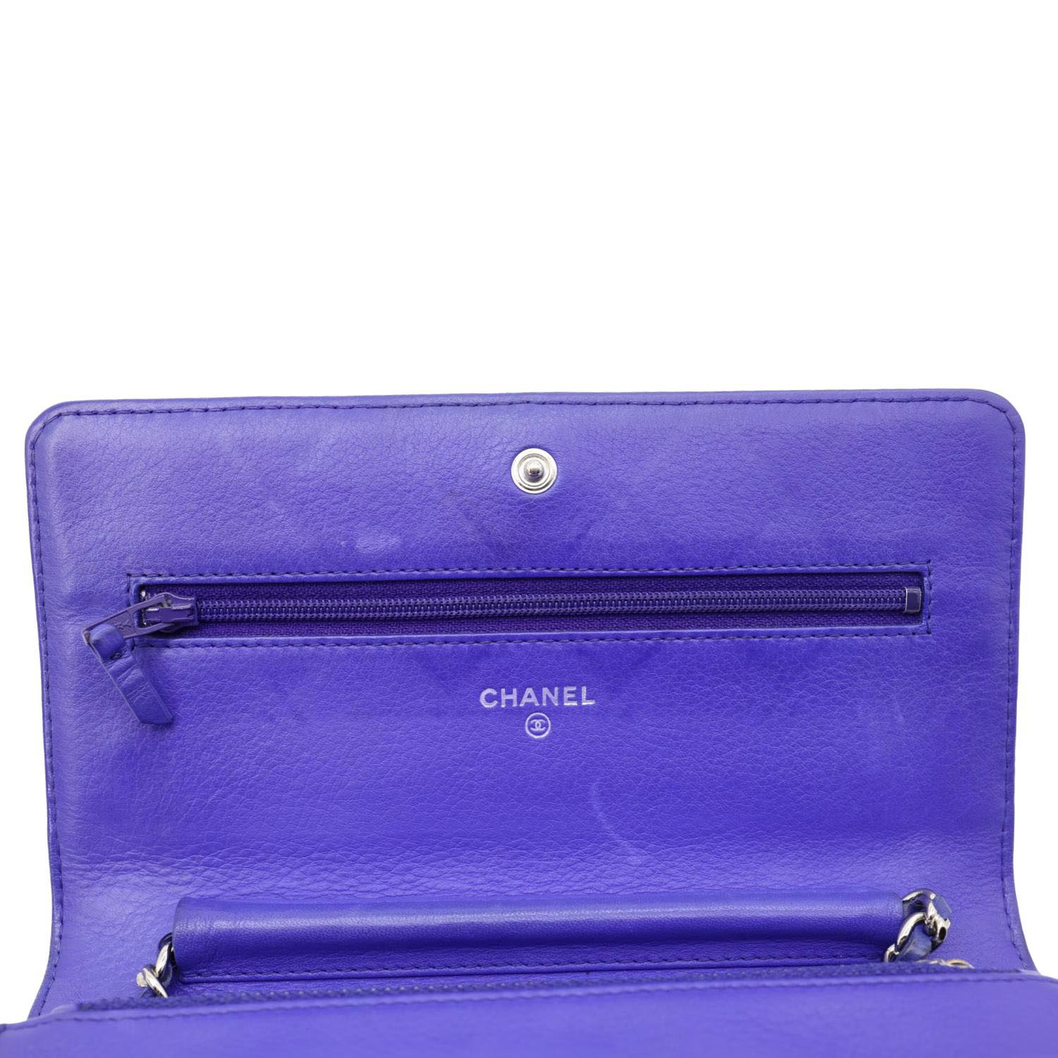 CHANEL Fancy CC Quilted Calfskin Leather Wallet On Chain Bag Royal blue - Image 10