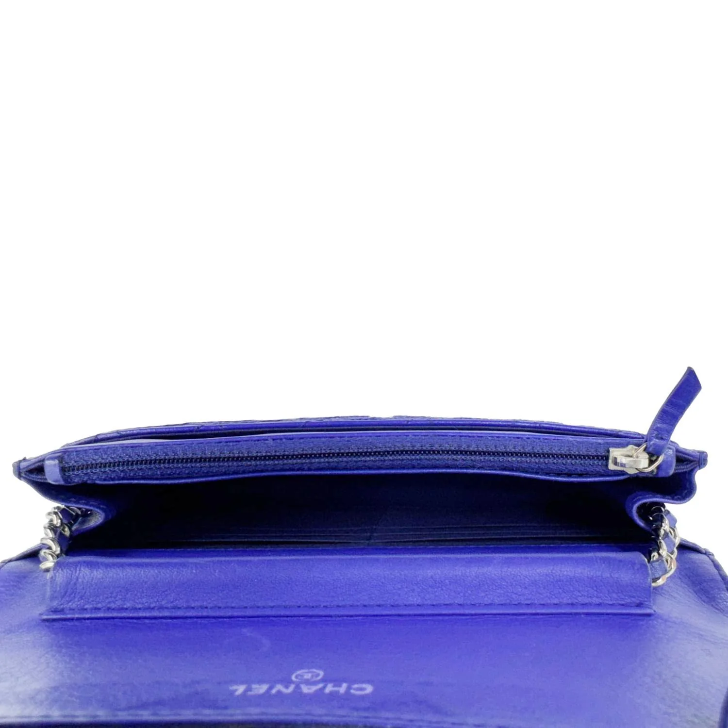 CHANEL Fancy CC Quilted Calfskin Leather Wallet On Chain Bag Royal blue - Image 12