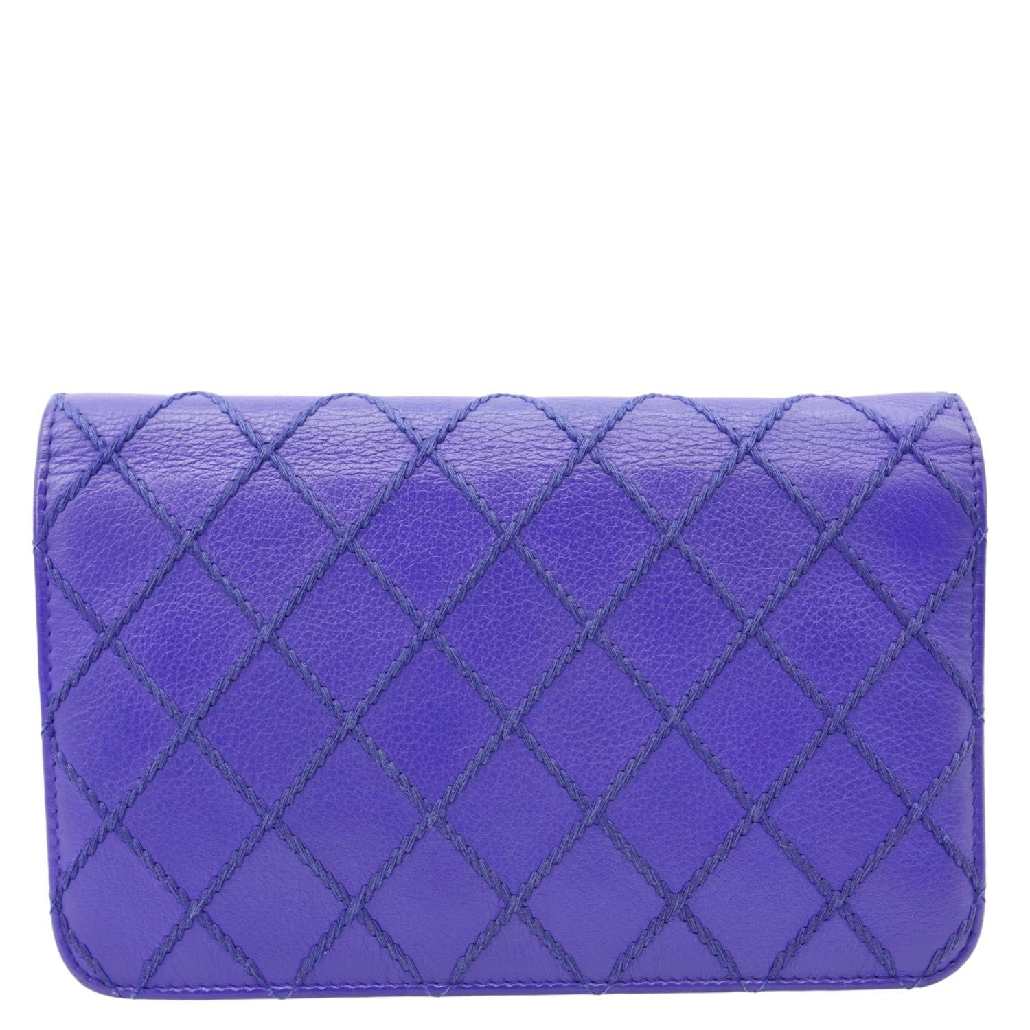 CHANEL Fancy CC Quilted Calfskin Leather Wallet On Chain Bag Royal blue - Image 4