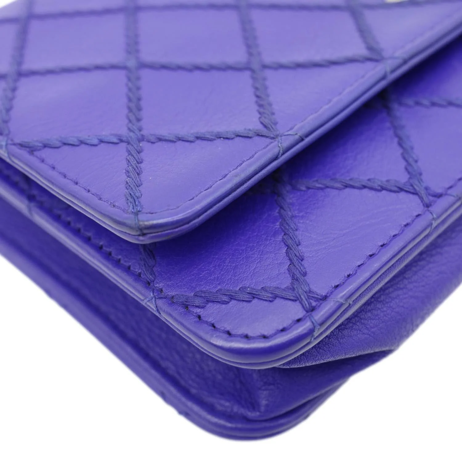 CHANEL Fancy CC Quilted Calfskin Leather Wallet On Chain Bag Royal blue - Image 8