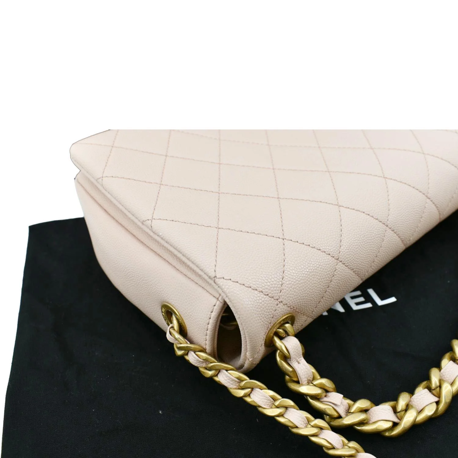 CHANEL Medium Fashion Therapy Flap Quilted Caviar Crossbody Bag Nude - Image 6