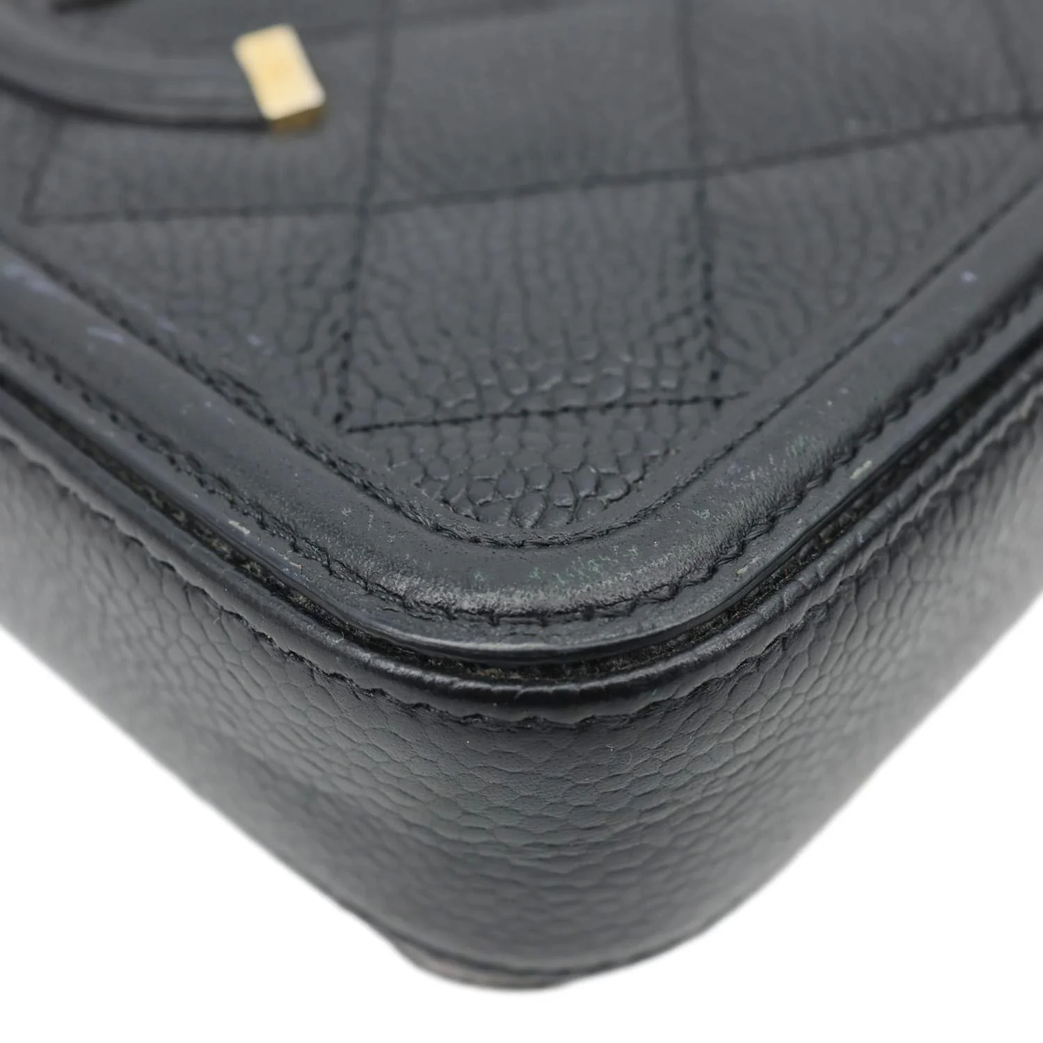 CHANEL CC Filigree Double Zip Quilted Caviar Leather Crossbody Bag Black - Image 10