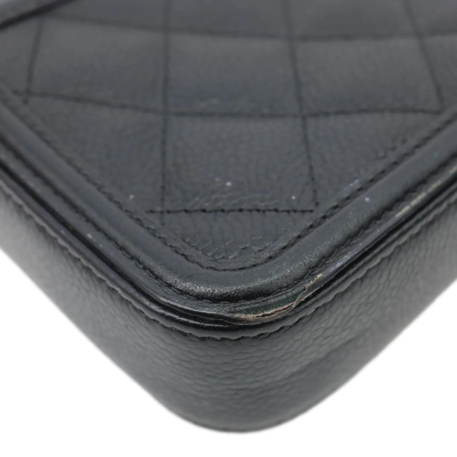 CHANEL CC Filigree Double Zip Quilted Caviar Leather Crossbody Bag Black - Image 11