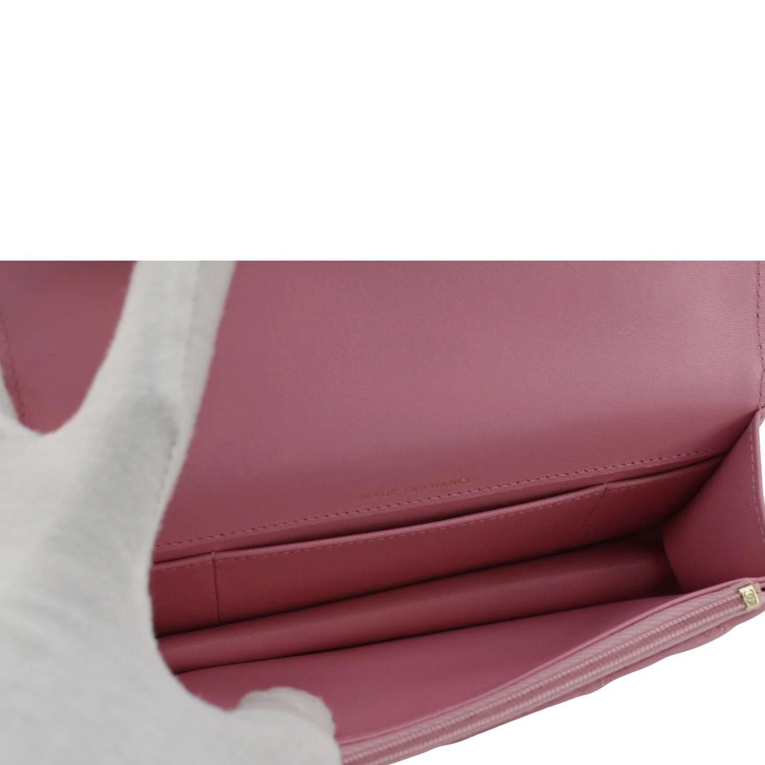 CHANEL Flap Phone Holder Quilted Leather Chain Crossbody Bag Pink - Image 12