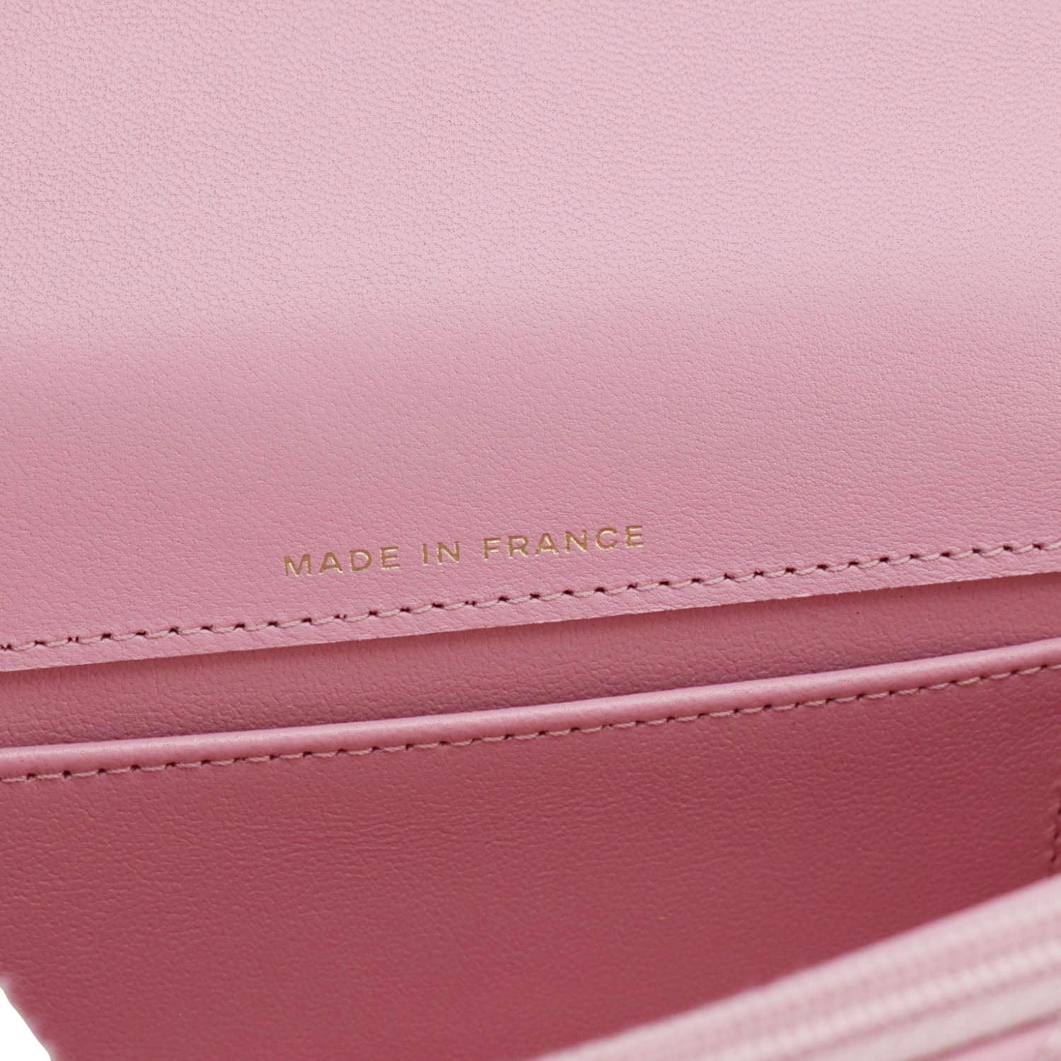 CHANEL Flap Phone Holder Quilted Leather Chain Crossbody Bag Pink - Image 13