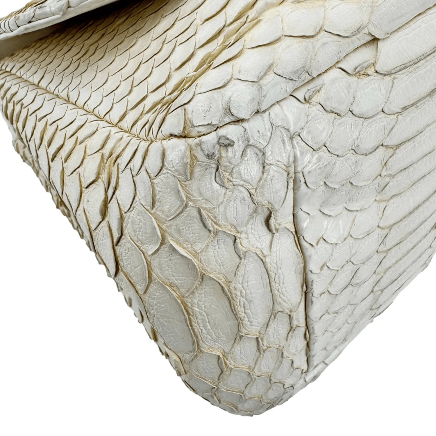 CHANEL Flap Python Leather Crossbody Bag Ivory - Image 7