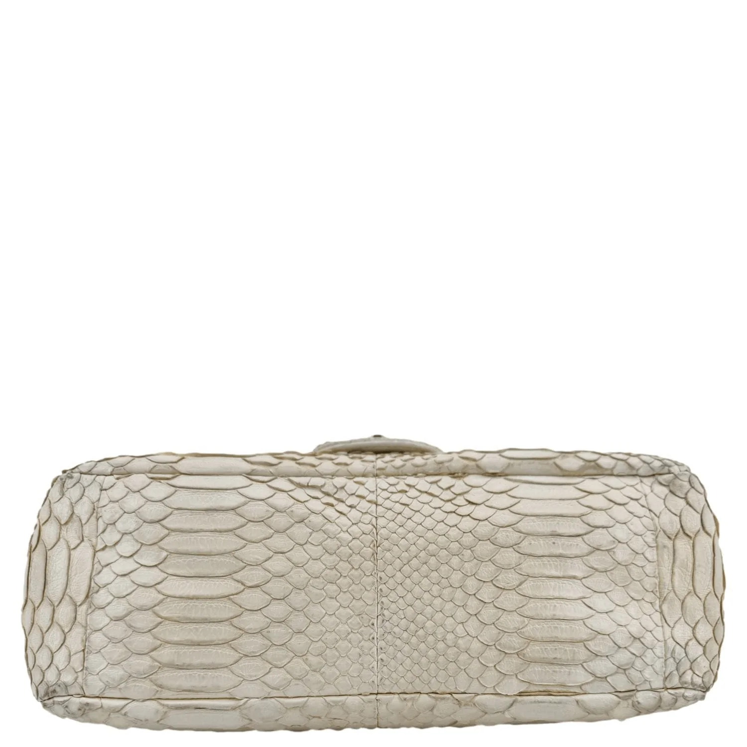 CHANEL Flap Python Leather Crossbody Bag Ivory - Image 8