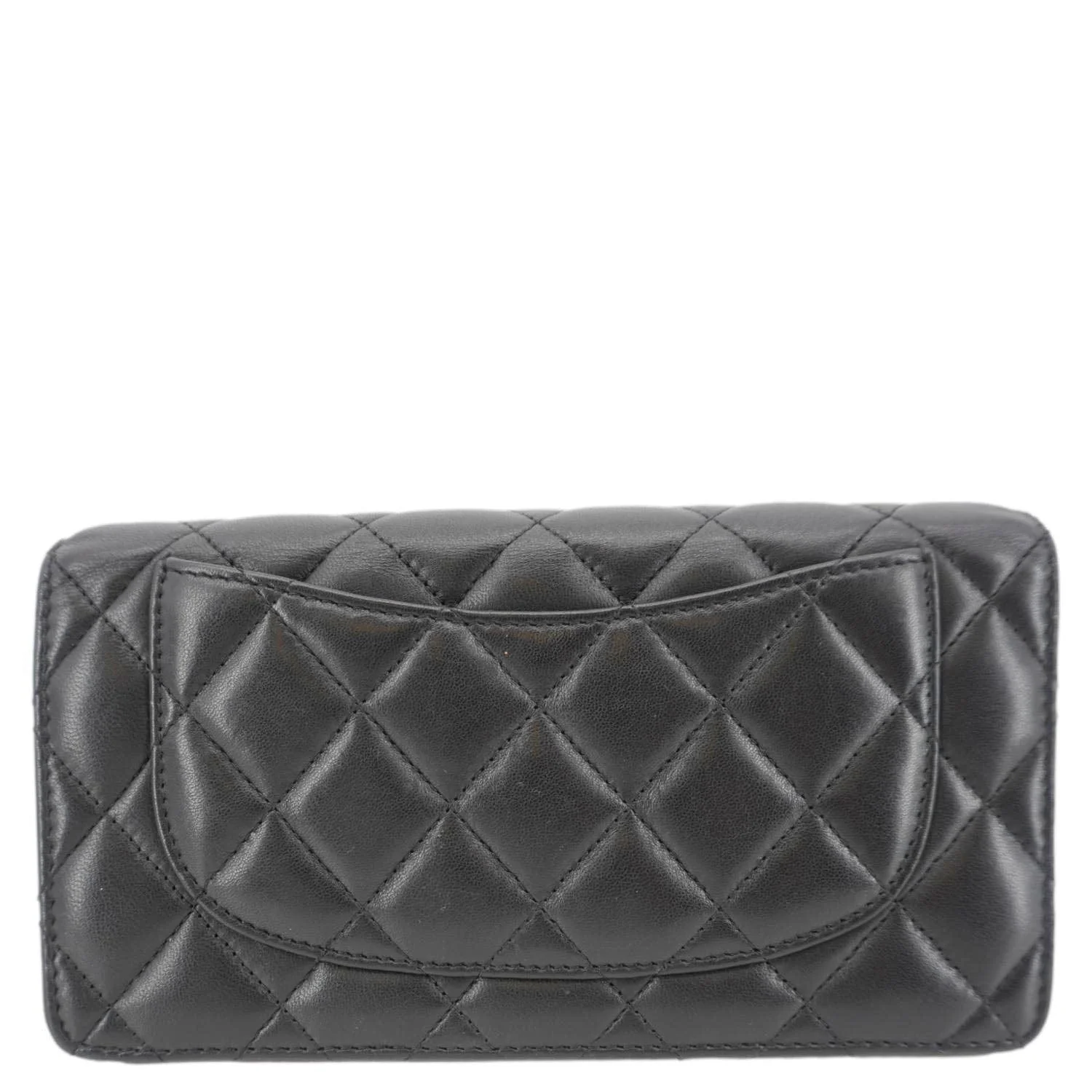 CHANEL Flap Quilted Leather Wallet Black - Image 2