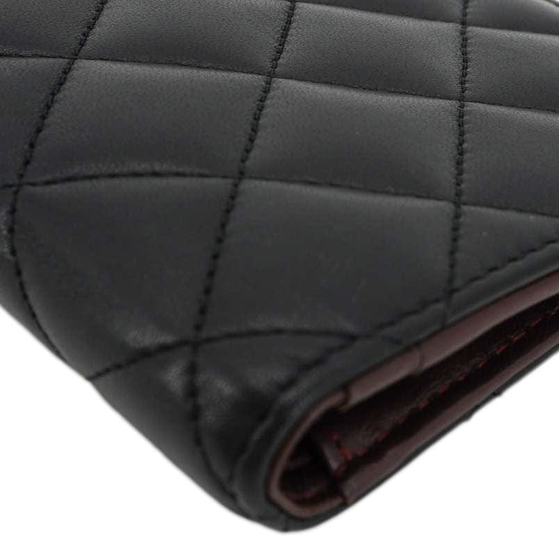 CHANEL Flap Quilted Leather Wallet Black - Image 4