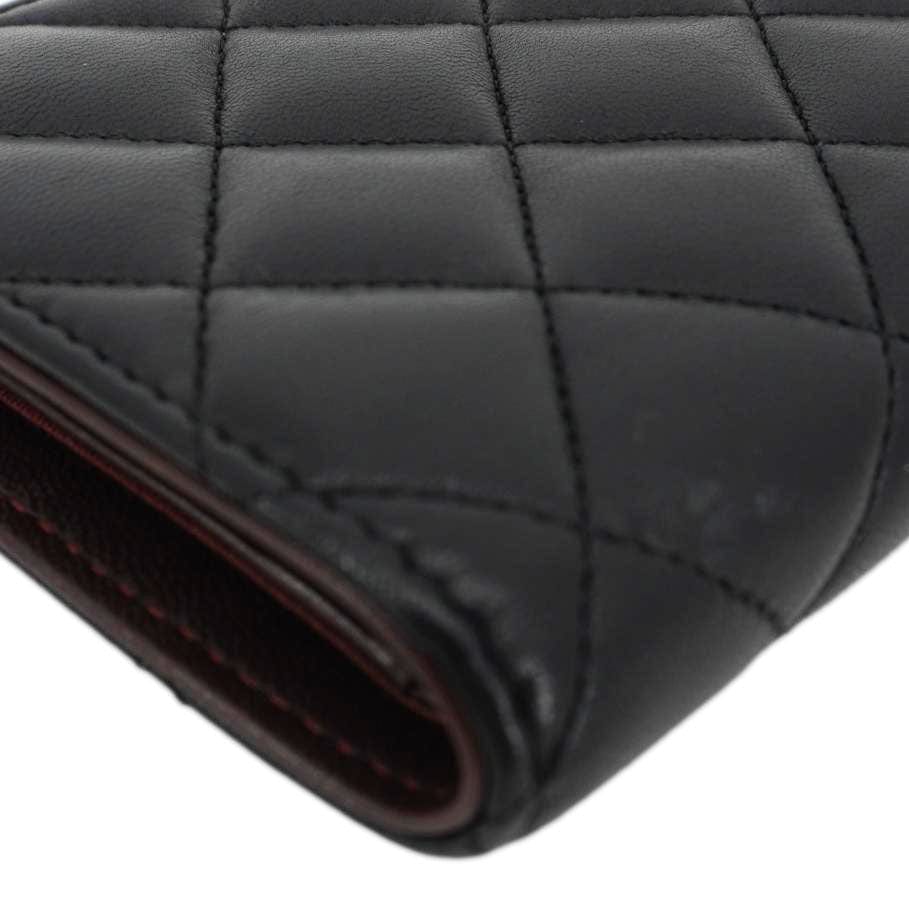 CHANEL Flap Quilted Leather Wallet Black - Image 5