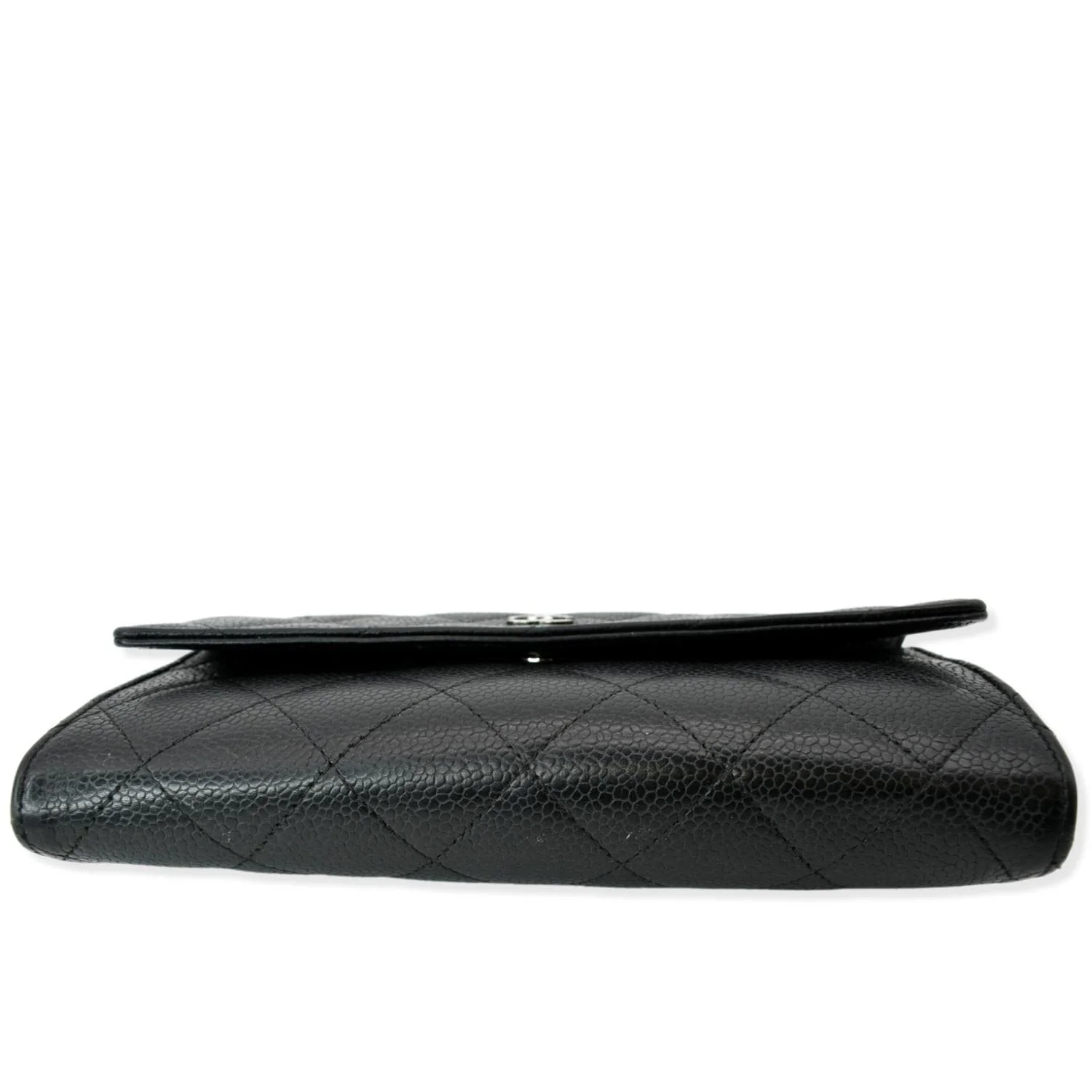 CHANEL Gusset Flap Caviar Leather Wallet Black - Image 8