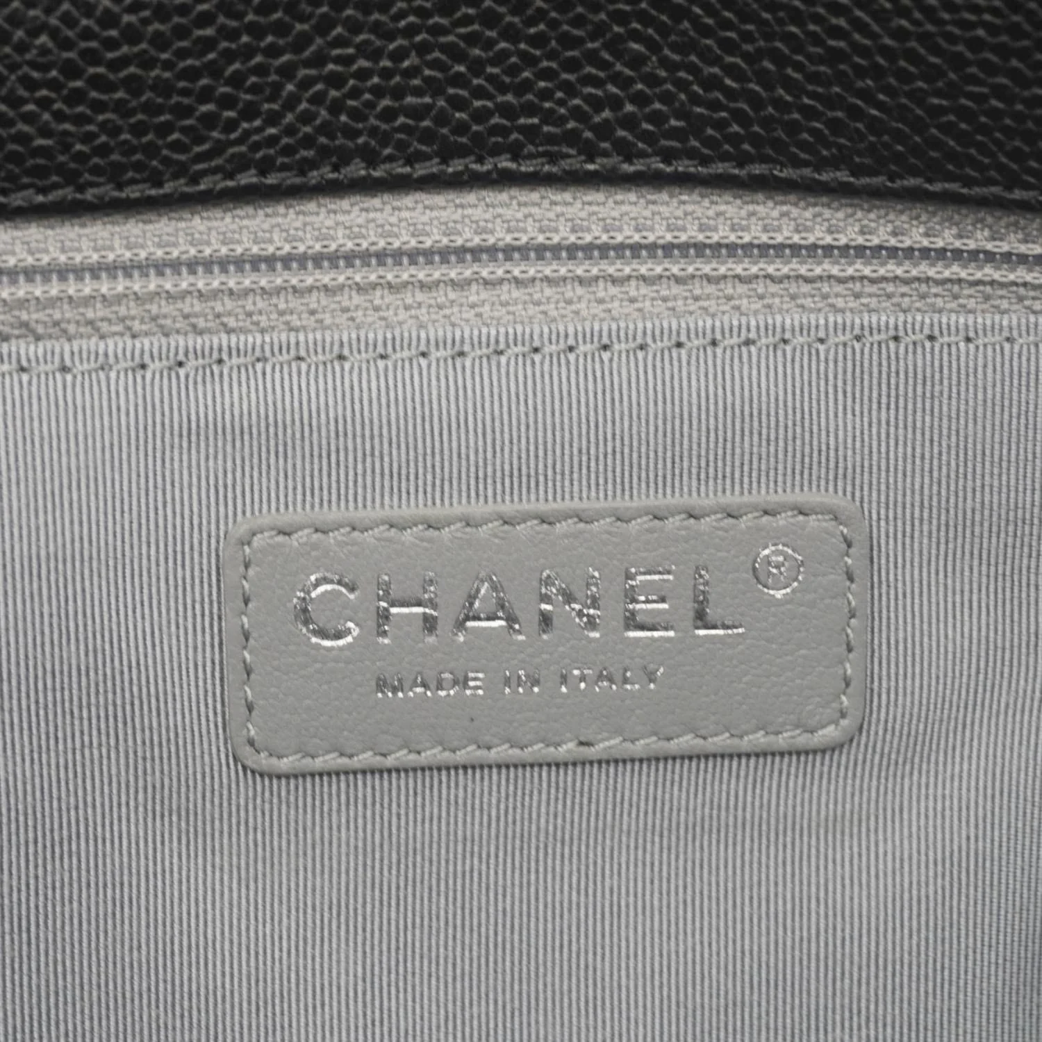 CHANEL French Riviera Quilted Caviar Leather Hobo Bag Black - Image 15