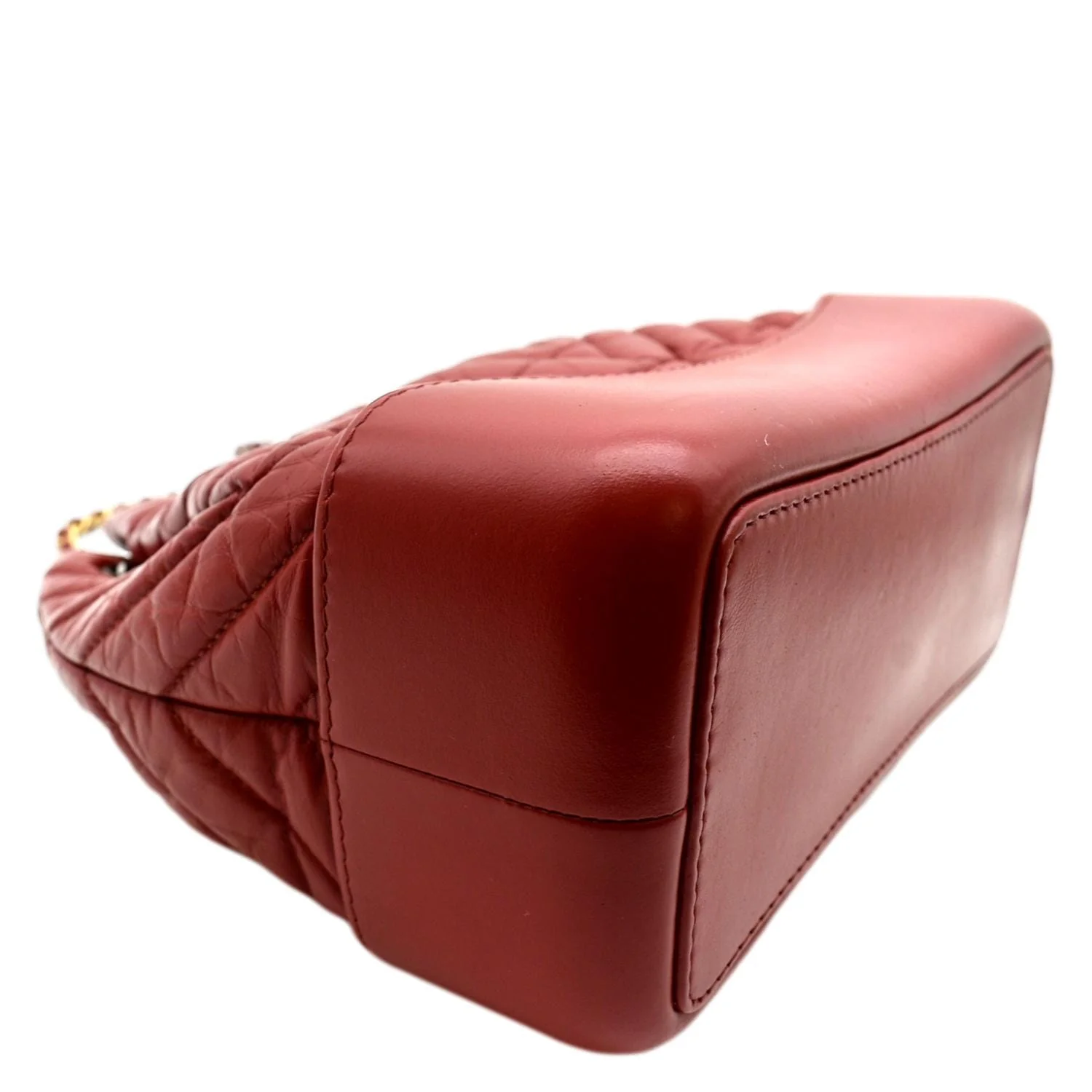 CHANEL Gabrielle Chevron Aged Calfskin Leather Backpack Bag Red - Image 7