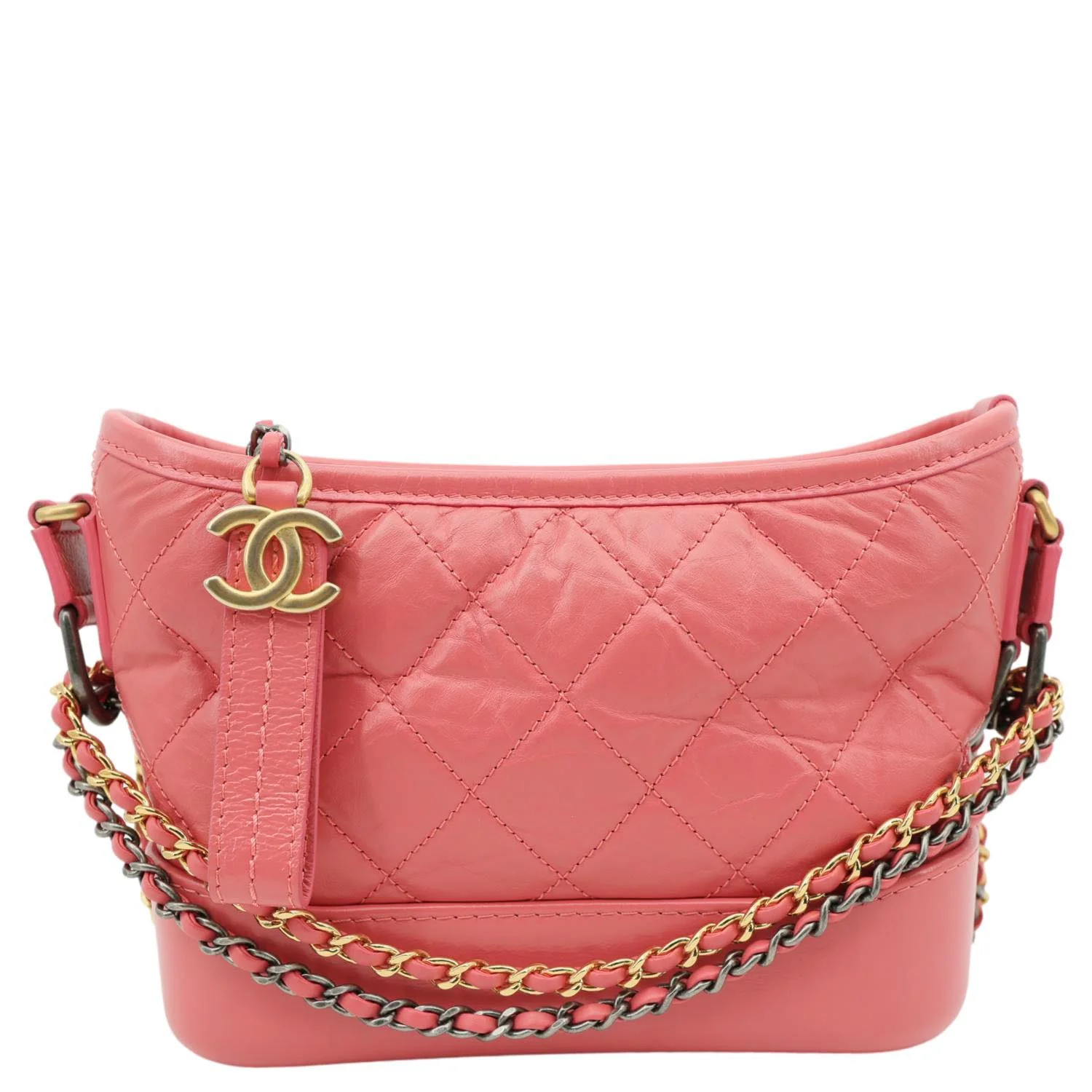CHANEL Gabrielle Small Lambskin Leather Crossbody Bag Pink - Image 3