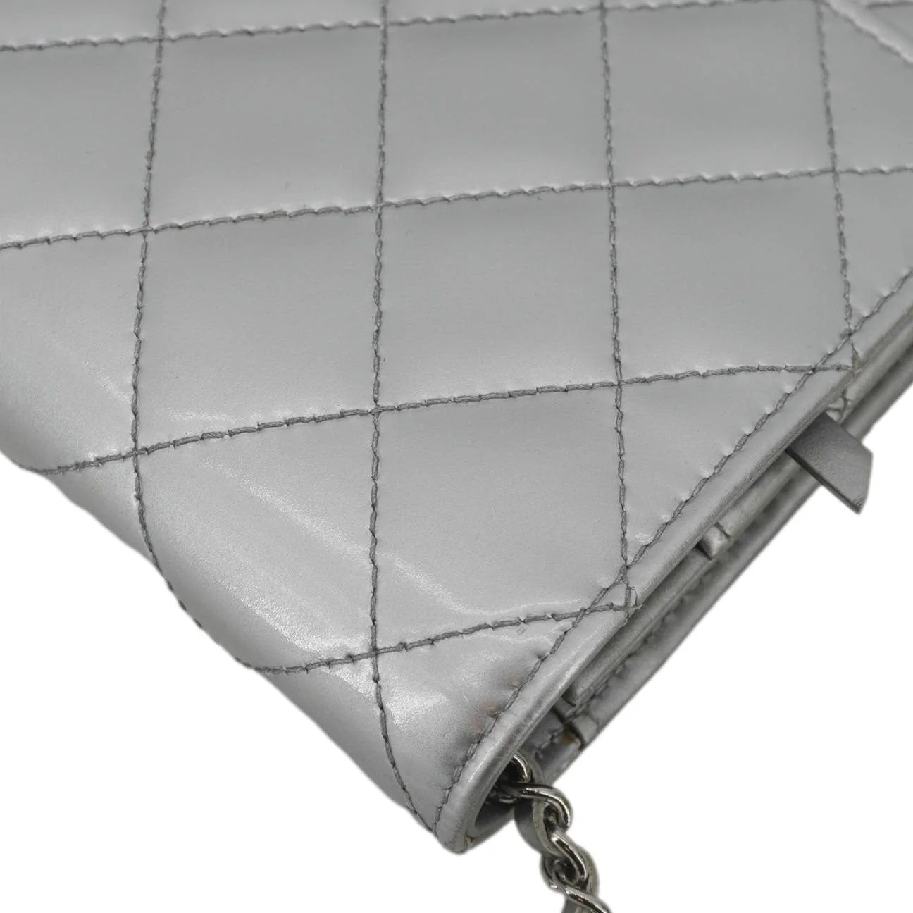 CHANEL Golden Class Quilted Leather Wallet on Chain Bag Silver - Image 7