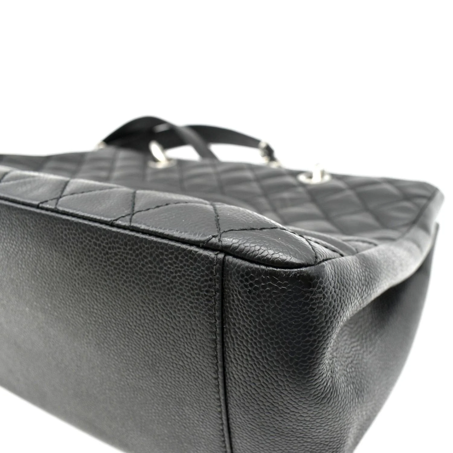 CHANEL Grand Shopping Quilted Caviar Leather GST Tote Bag Black - Image 8