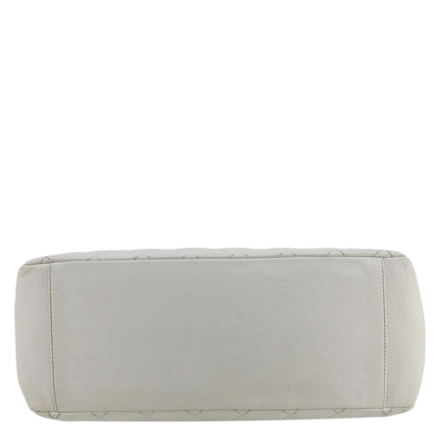CHANEL Grand Shopping Quilted Caviar Leather GST Tote Bag White - Image 9