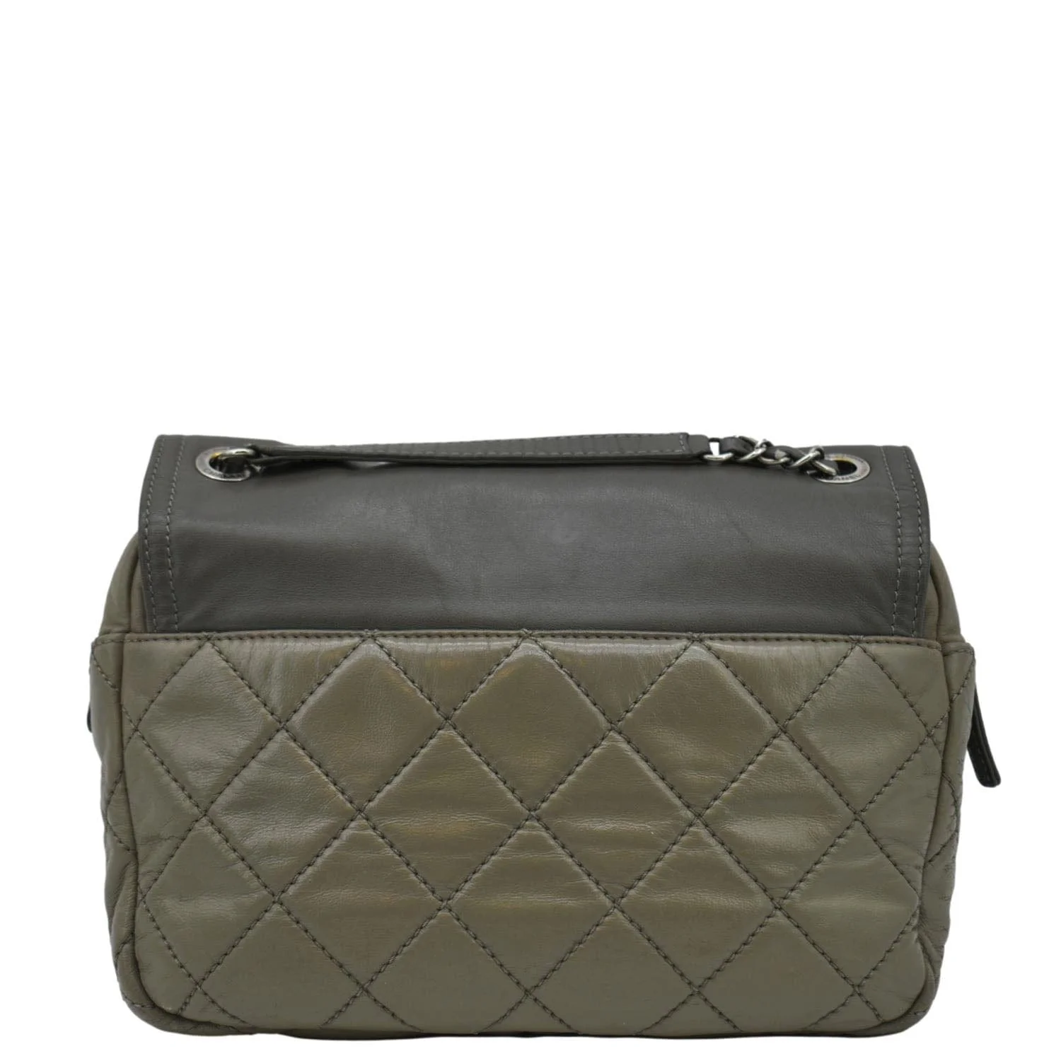 CHANEL In The Mix Flap Quilted Leather Shoulder Bag Grey - Image 3