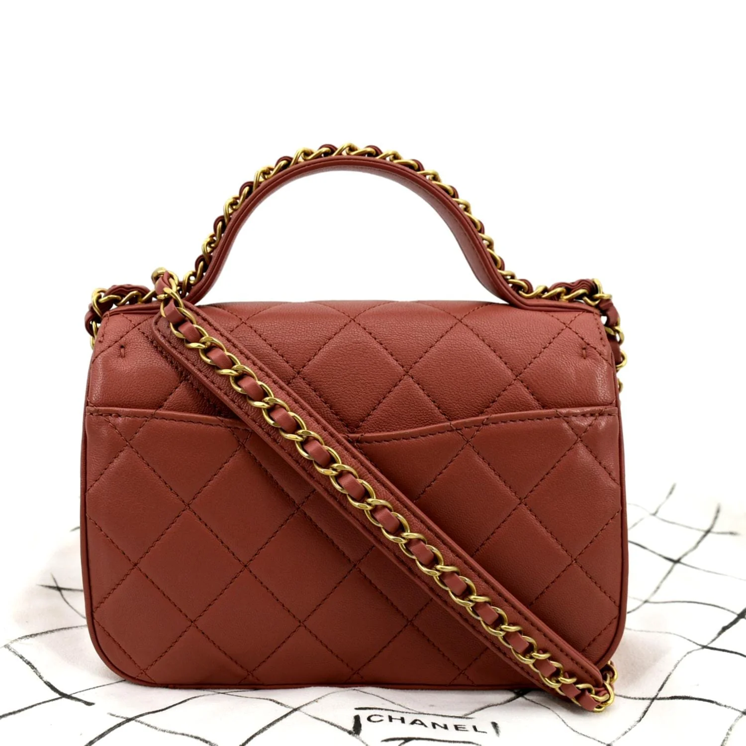 CHANEL Infinity Chain Quilted Leather Crossbody Bag Pink - Image 3