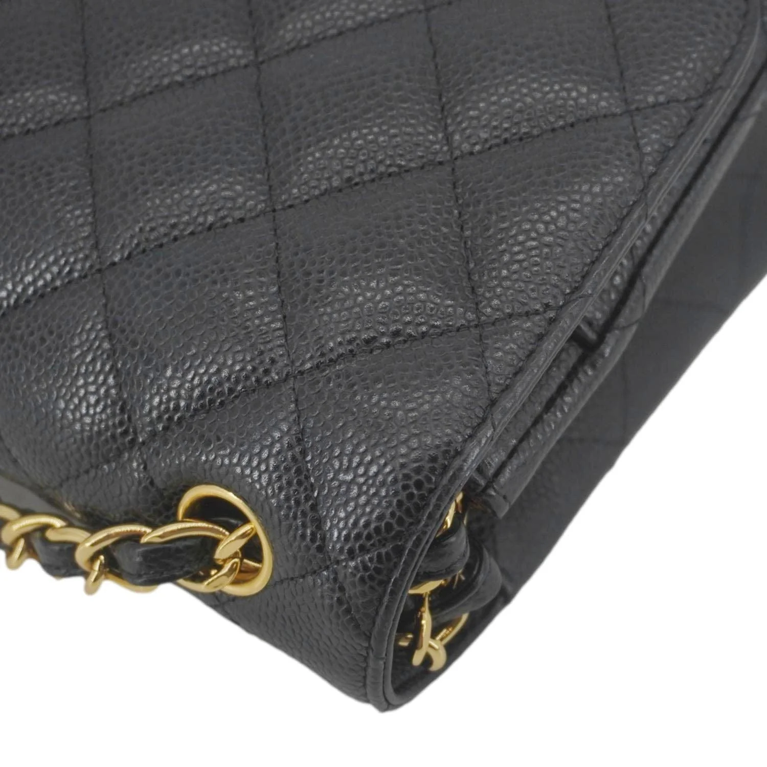 CHANEL Classic Jumbo Double Flap Quilted Caviar Leather Shoulder Bag Black - Image 7