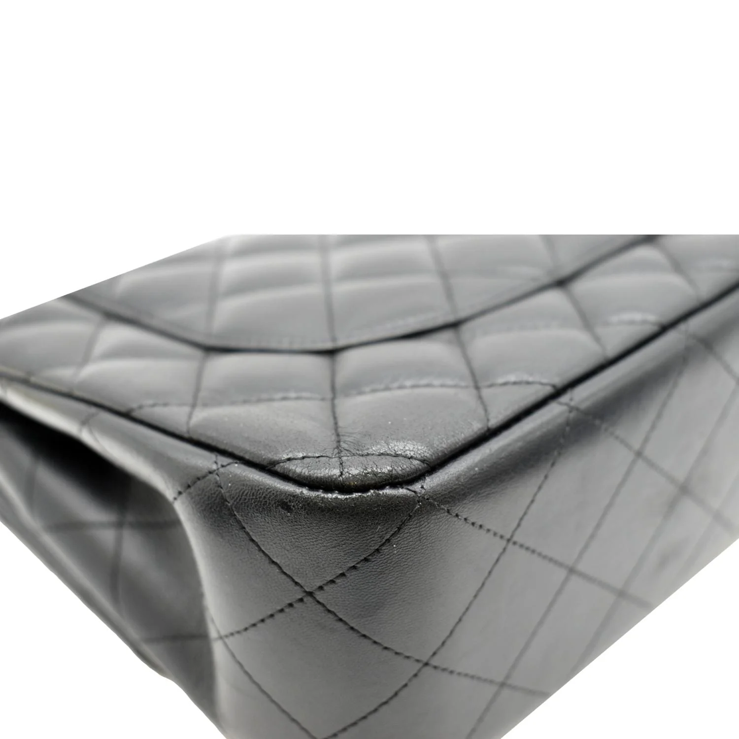 CHANEL Jumbo Double Flap Calfskin Leather Shoulder Bag Black - Image 10