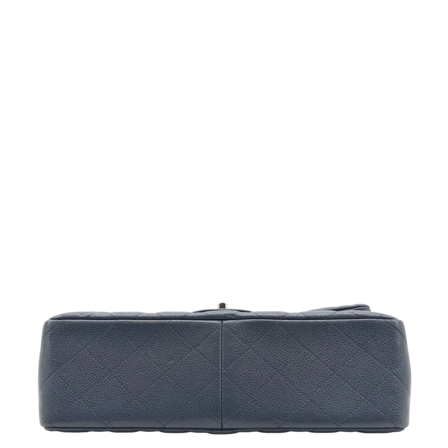 CHANEL Classic Jumbo Double Flap Quilted Caviar Leather Shoulder Bag Blue - Image 10