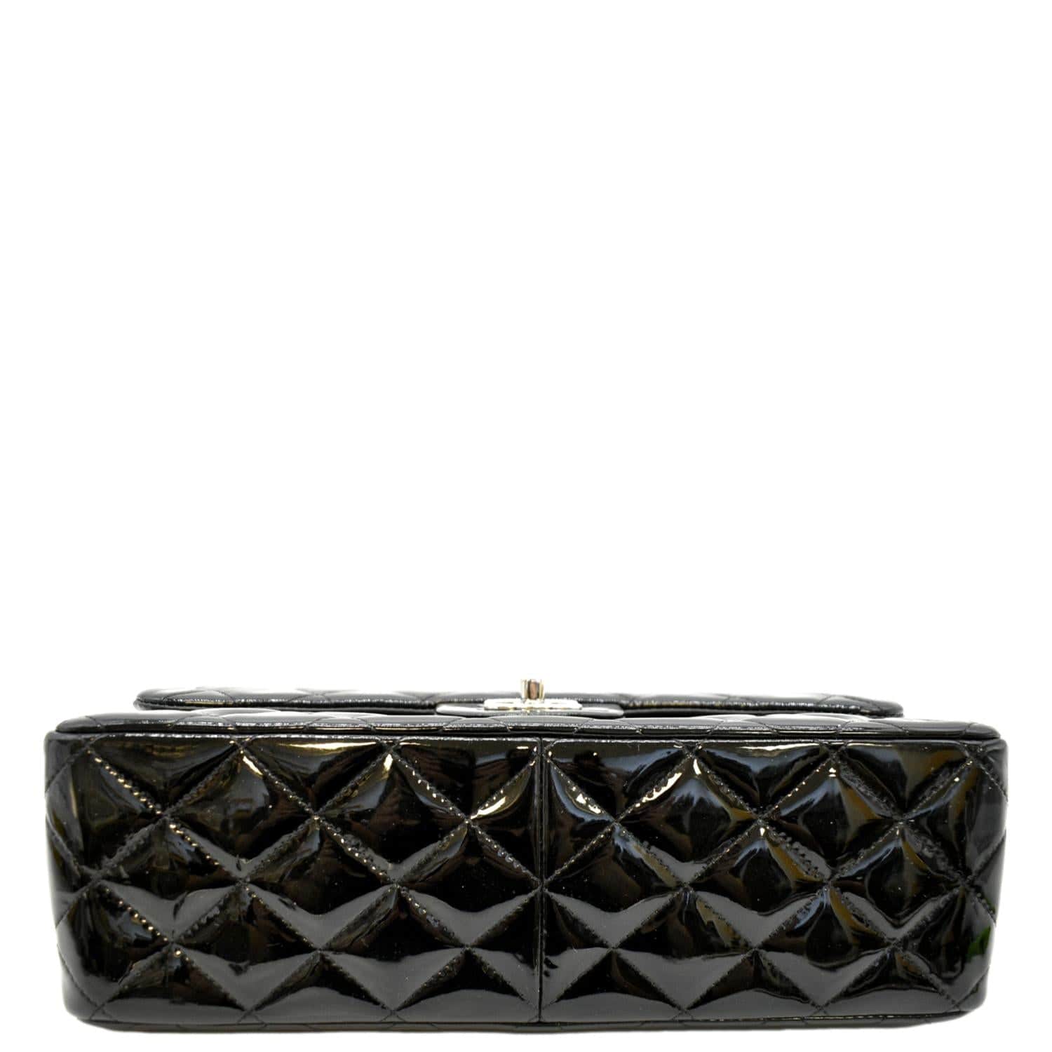 CHANEL Jumbo Flap Patent Leather Shoulder Bag Black - Image 9