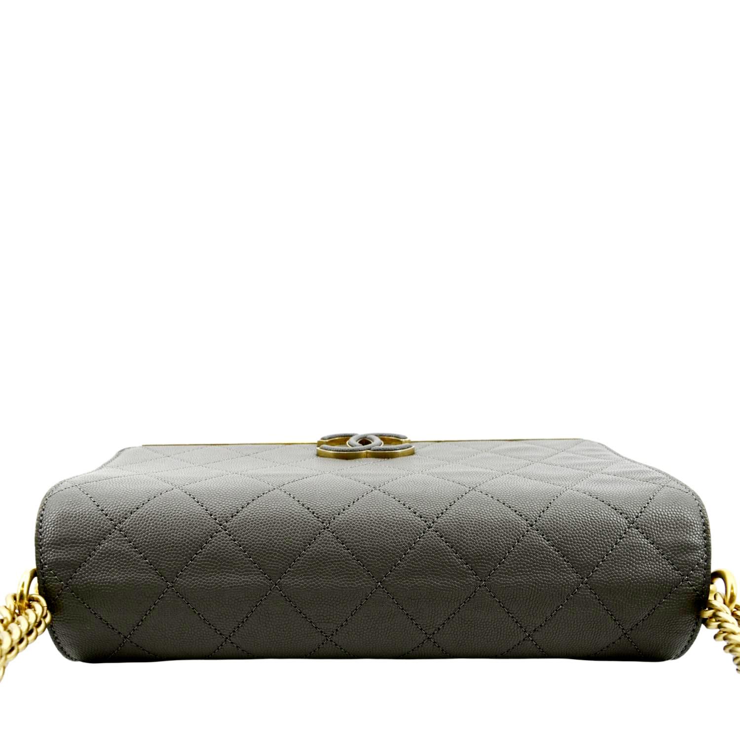 CHANEL Lady Coco Flap Suede Caviar Leather Crossbody Bag Gray - Image 4