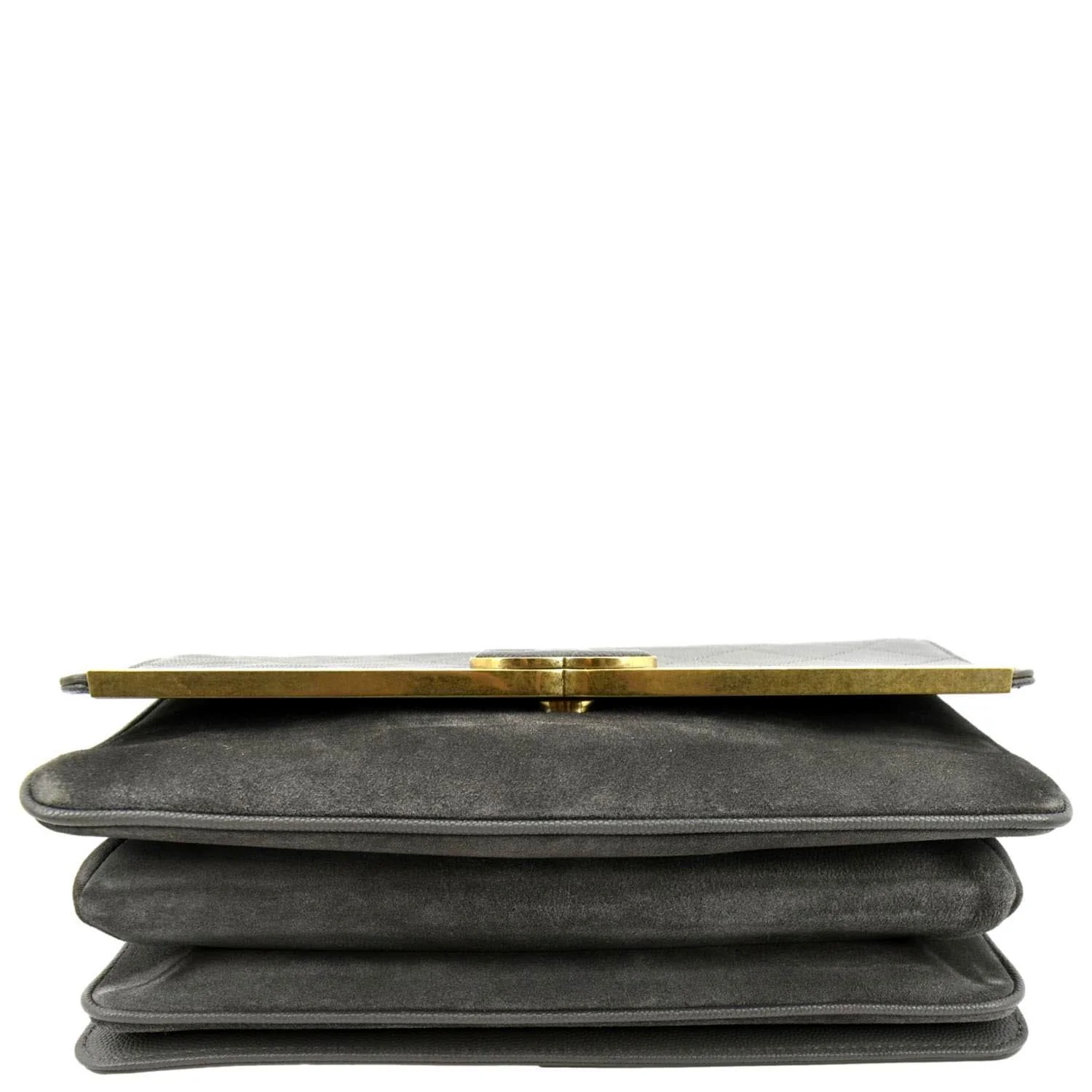 CHANEL Lady Coco Flap Suede Caviar Leather Crossbody Bag Gray - Image 9