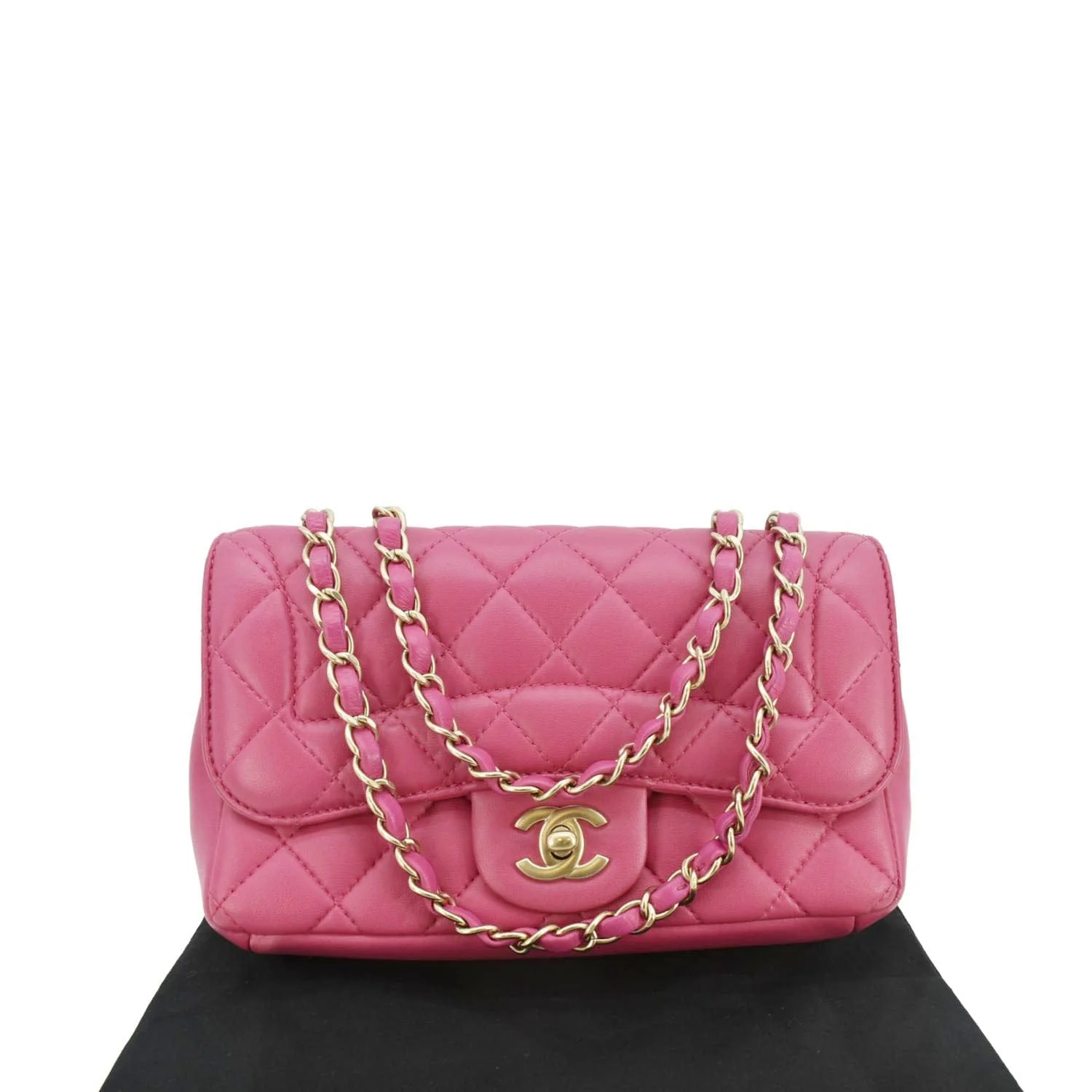 CHANEL Chic Flap Quilted Lambskin Leather Crossbody Bag Pink - Image 3