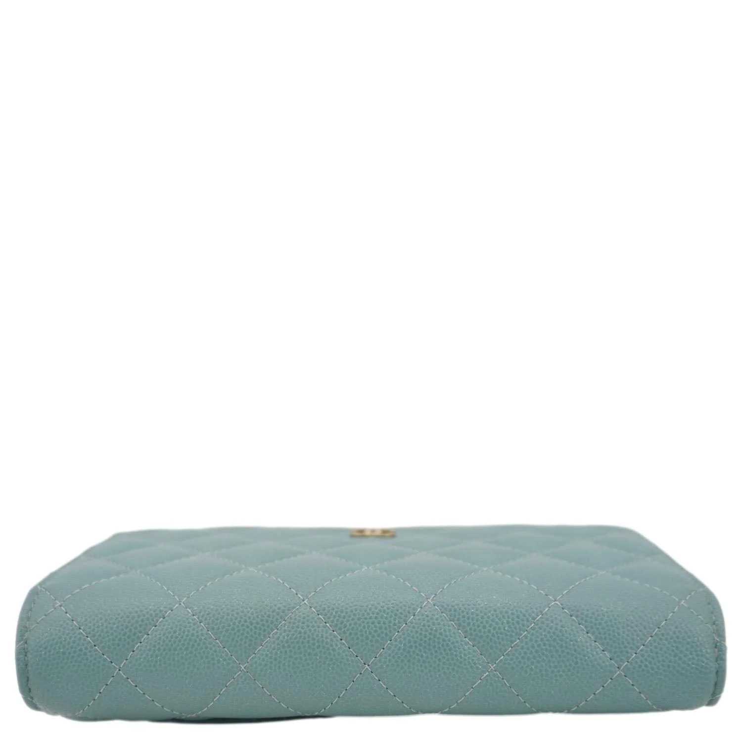 CHANEL Wallet On Chain Quilted Caviar Leather Crossbody Bag Sea Green - Image 6