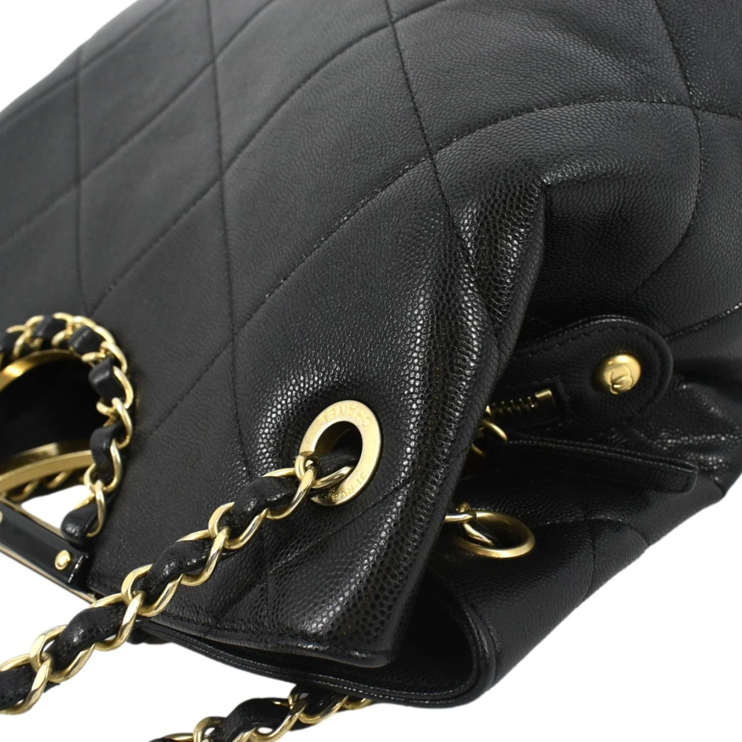 CHANEL Large A Real Catch Quilted Leather Shopping Tote Bag Black - Image 7