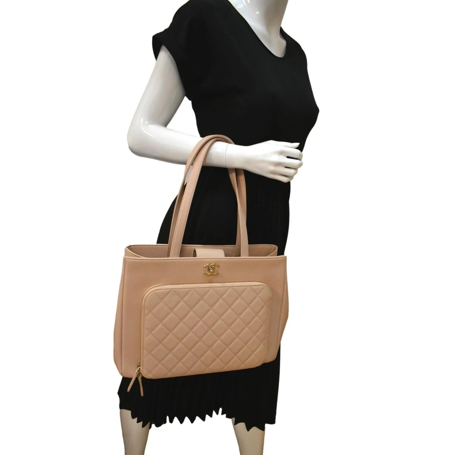 CHANEL Business Affinity Large Leather Shopping Tote Beige  - Hot Deals - Image 2