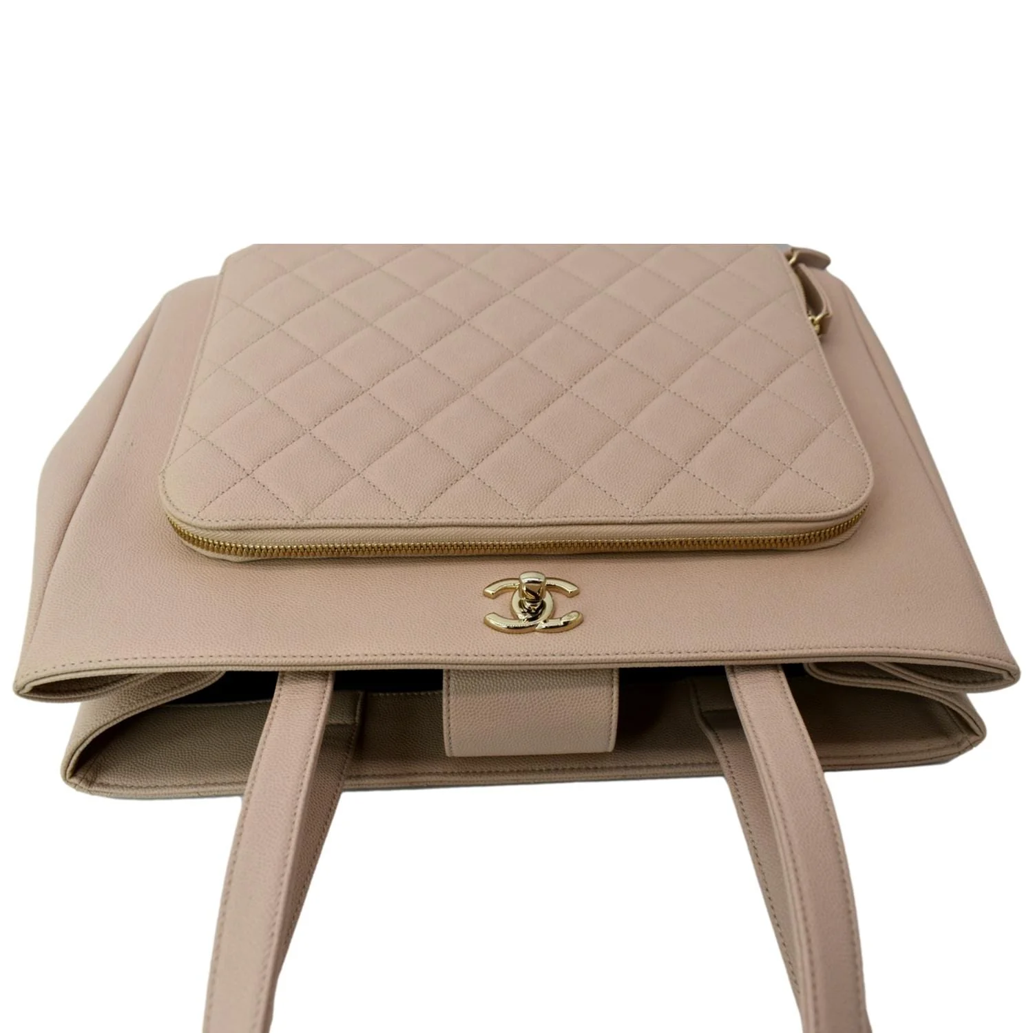 CHANEL Business Affinity Large Leather Shopping Tote Beige  - Hot Deals - Image 4