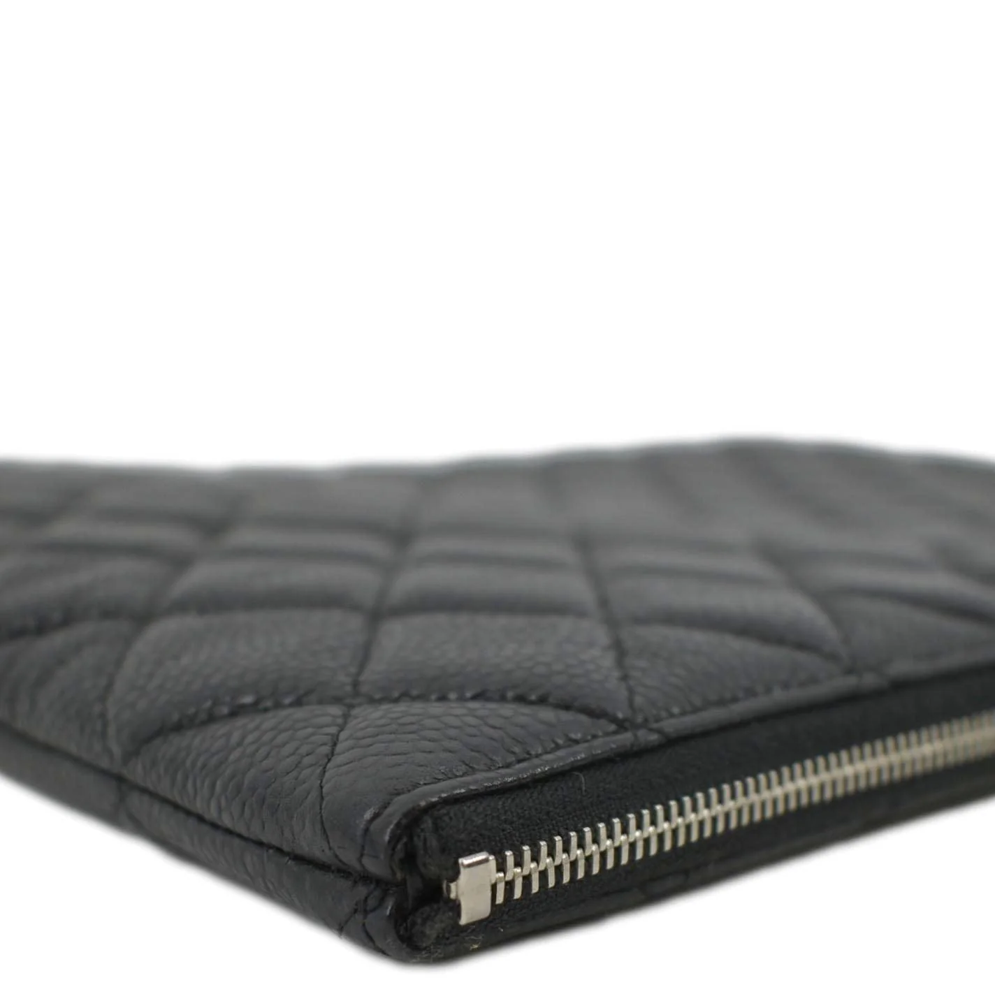 CHANEL Classic O-Case Caviar Leather Zip Pouch Black - Image 5
