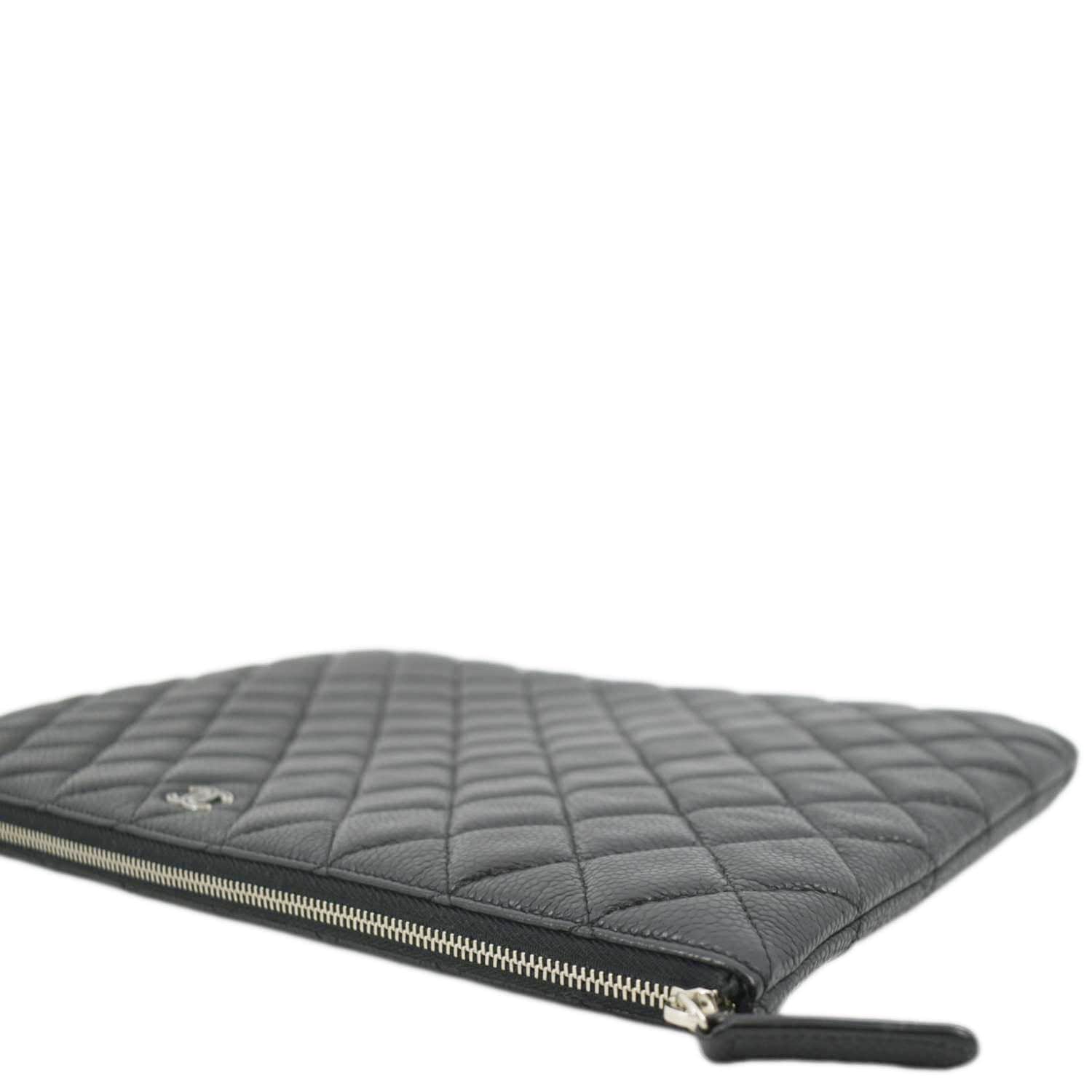 CHANEL Classic O-Case Caviar Leather Zip Pouch Black - Image 6