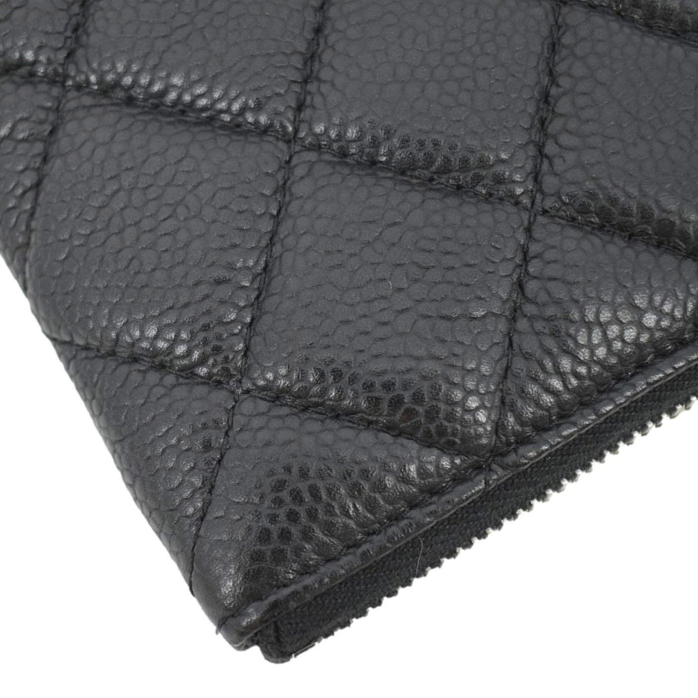 CHANEL Classic O-Case Caviar Leather Zip Pouch Black - Image 7
