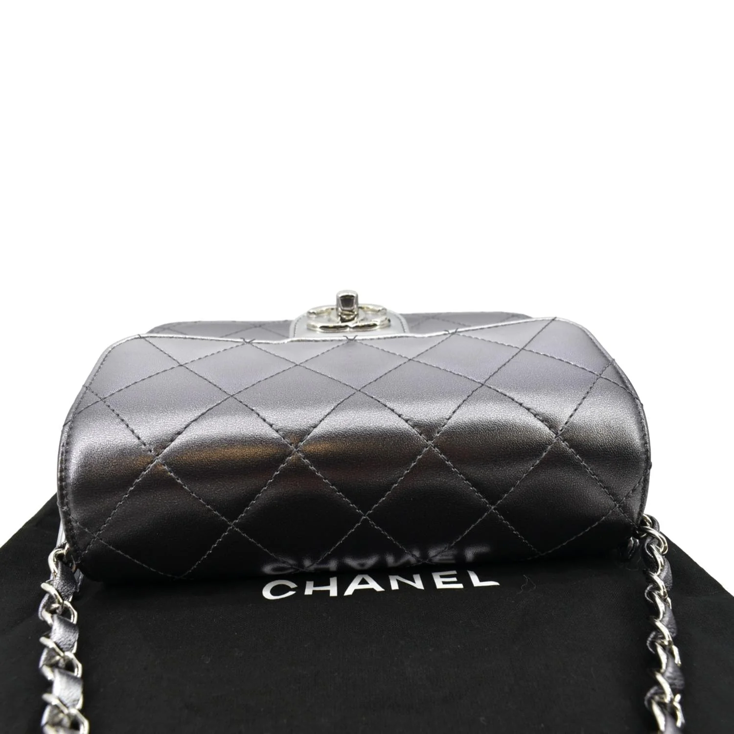 CHANEL Like a Wallet Quilted Lambskin Leather Shoulder Bag Gunmetal Metallic - Image 5
