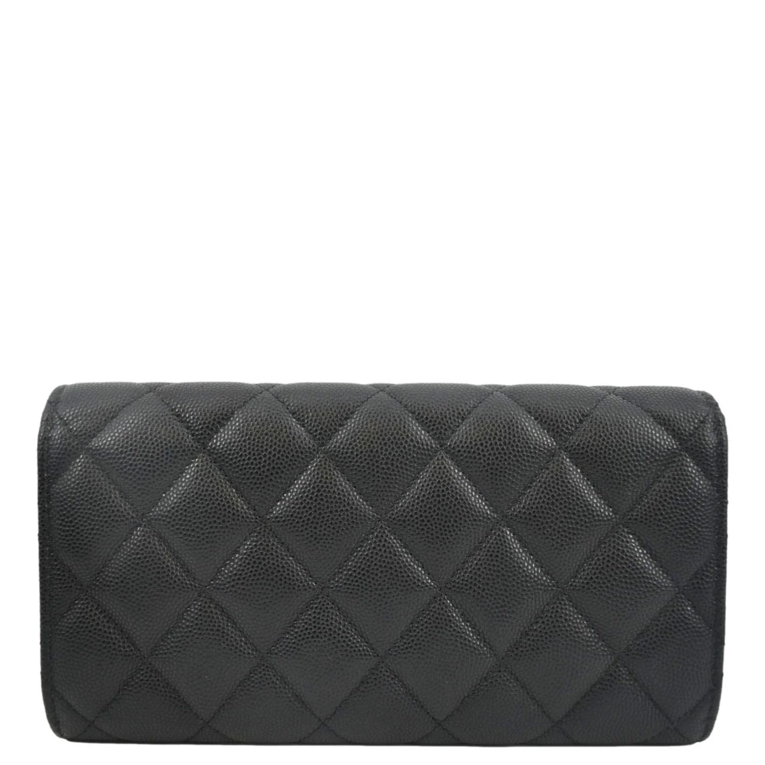CHANEL Long Flap Quilted Caviar Wallet Black - Image 4