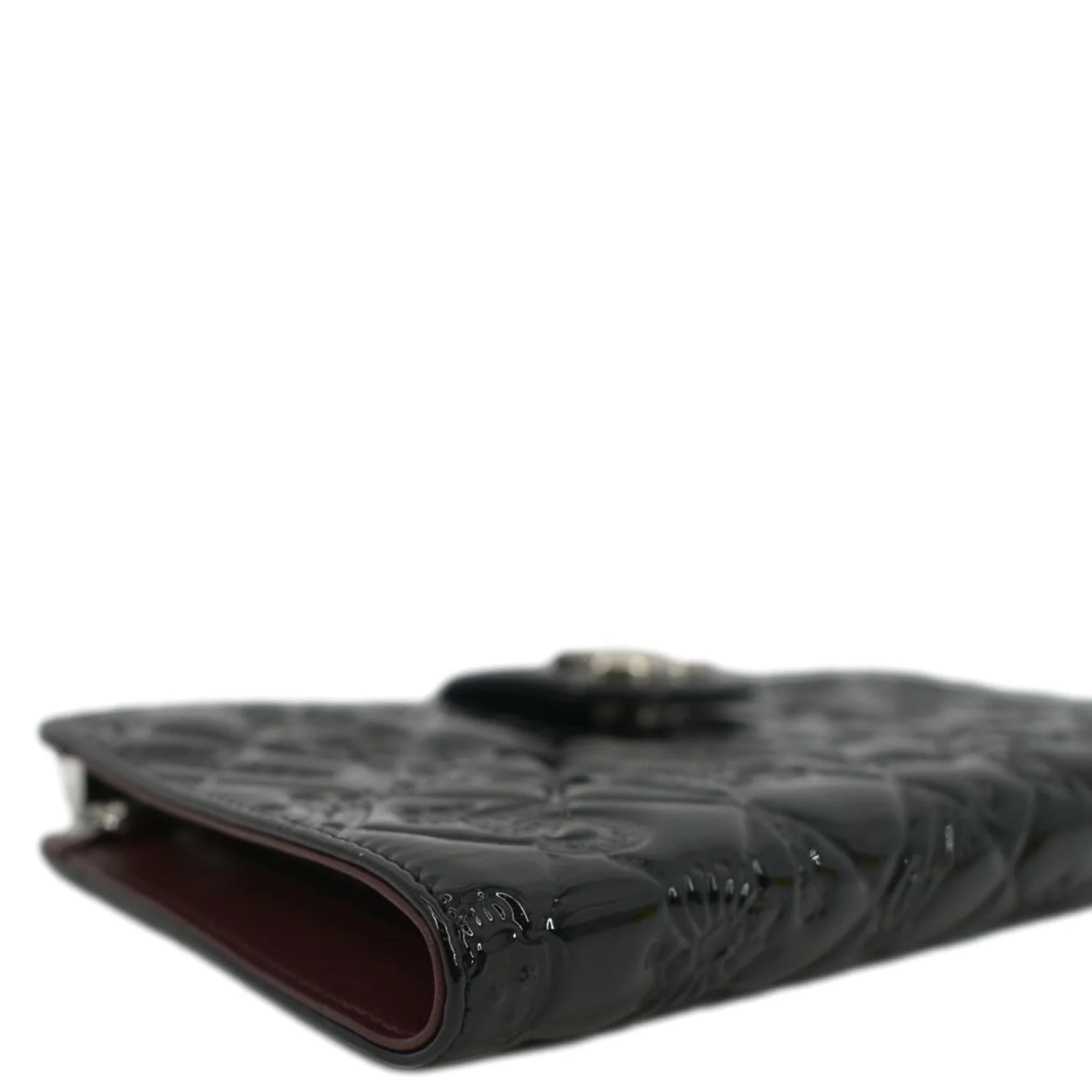 CHANEL Lucky Symbols Pochette Patent Leather Wallet on a Chain Black - Image 8