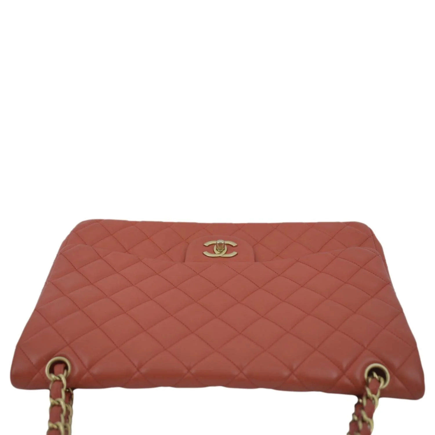 CHANEL Classic Maxi Single Flap Quilted Leather Shoulder Bag Red - Image 5