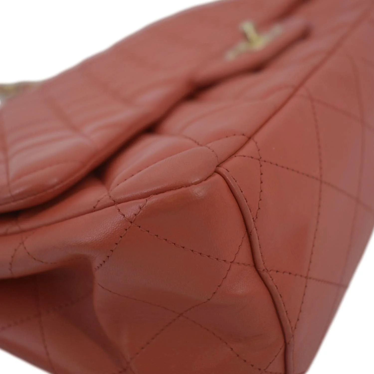 CHANEL Classic Maxi Single Flap Quilted Leather Shoulder Bag Red - Image 9